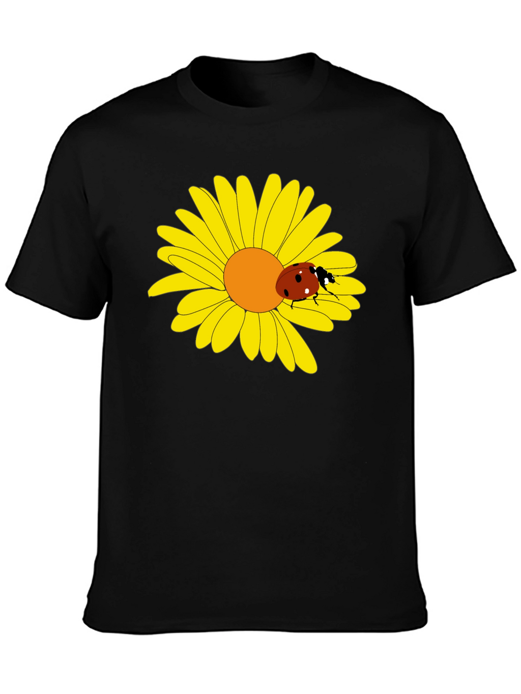 Ladybug on Daisy Graphic Tee - Black