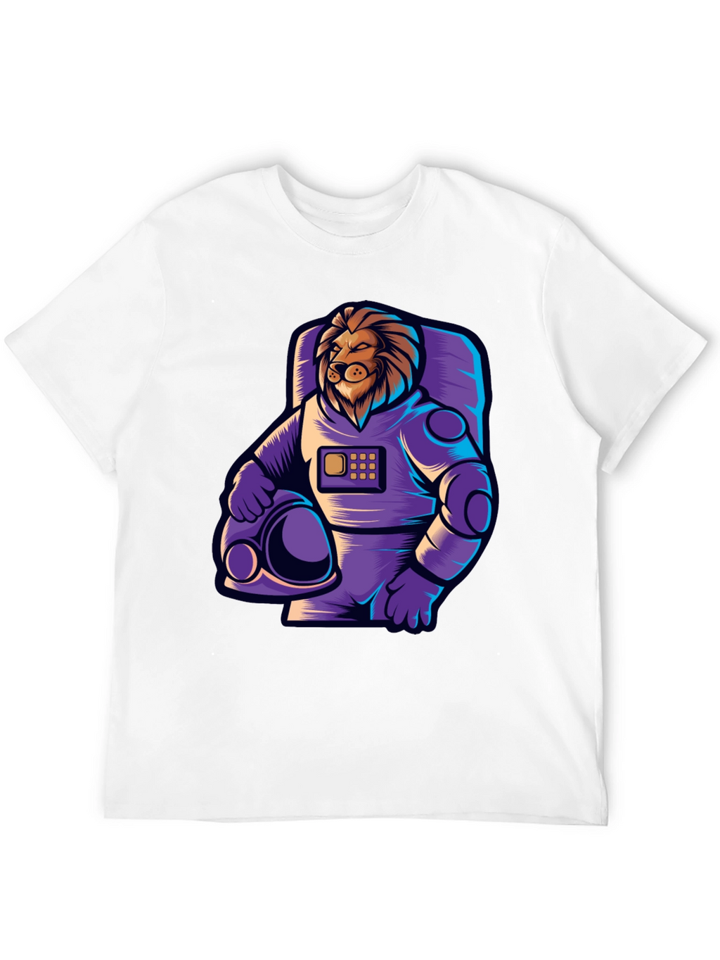 Lion Astronaut Graphic T-Shirt - Space Adventure Style