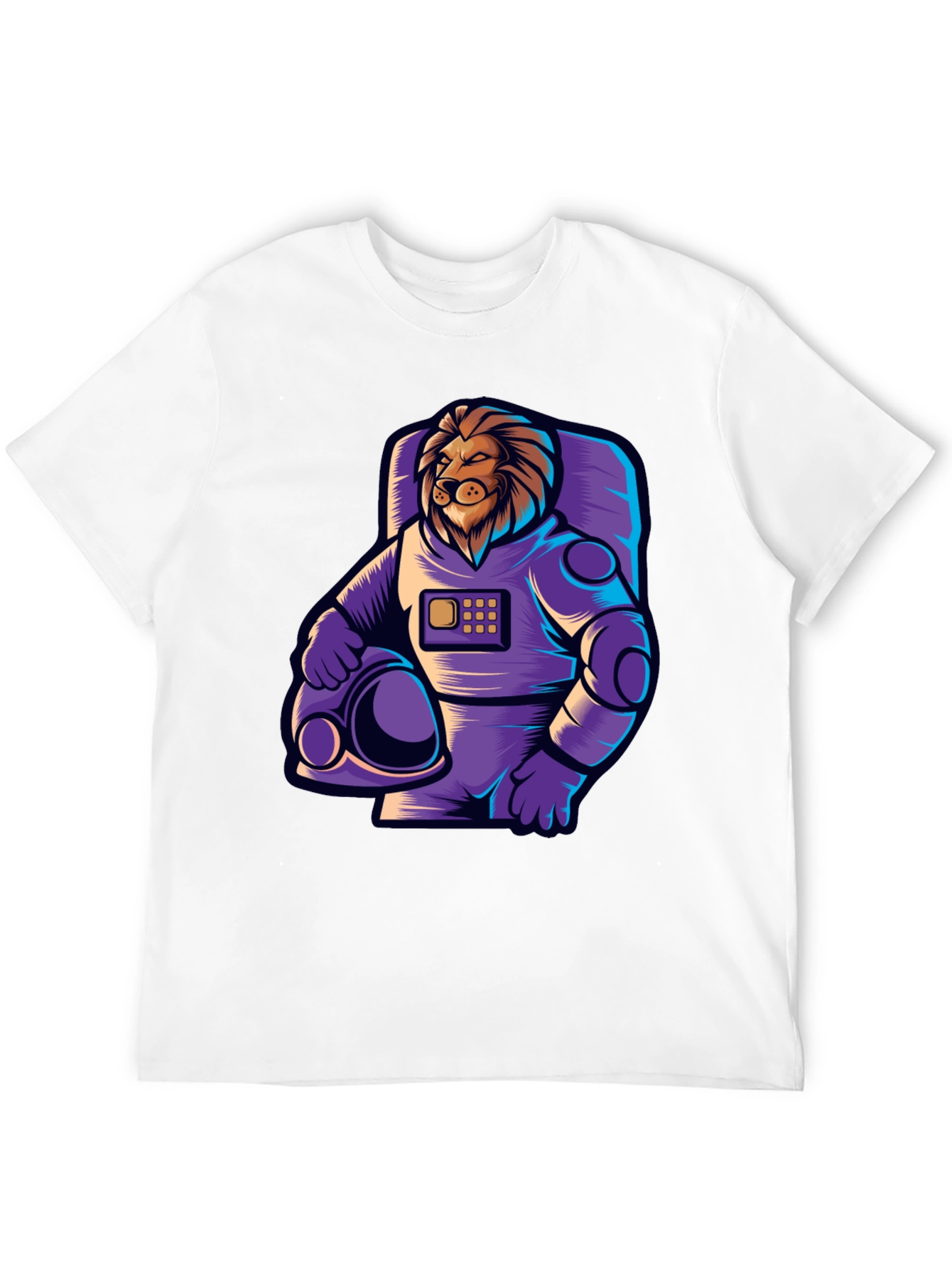Lion Astronaut Graphic T-Shirt - Space Adventure Style