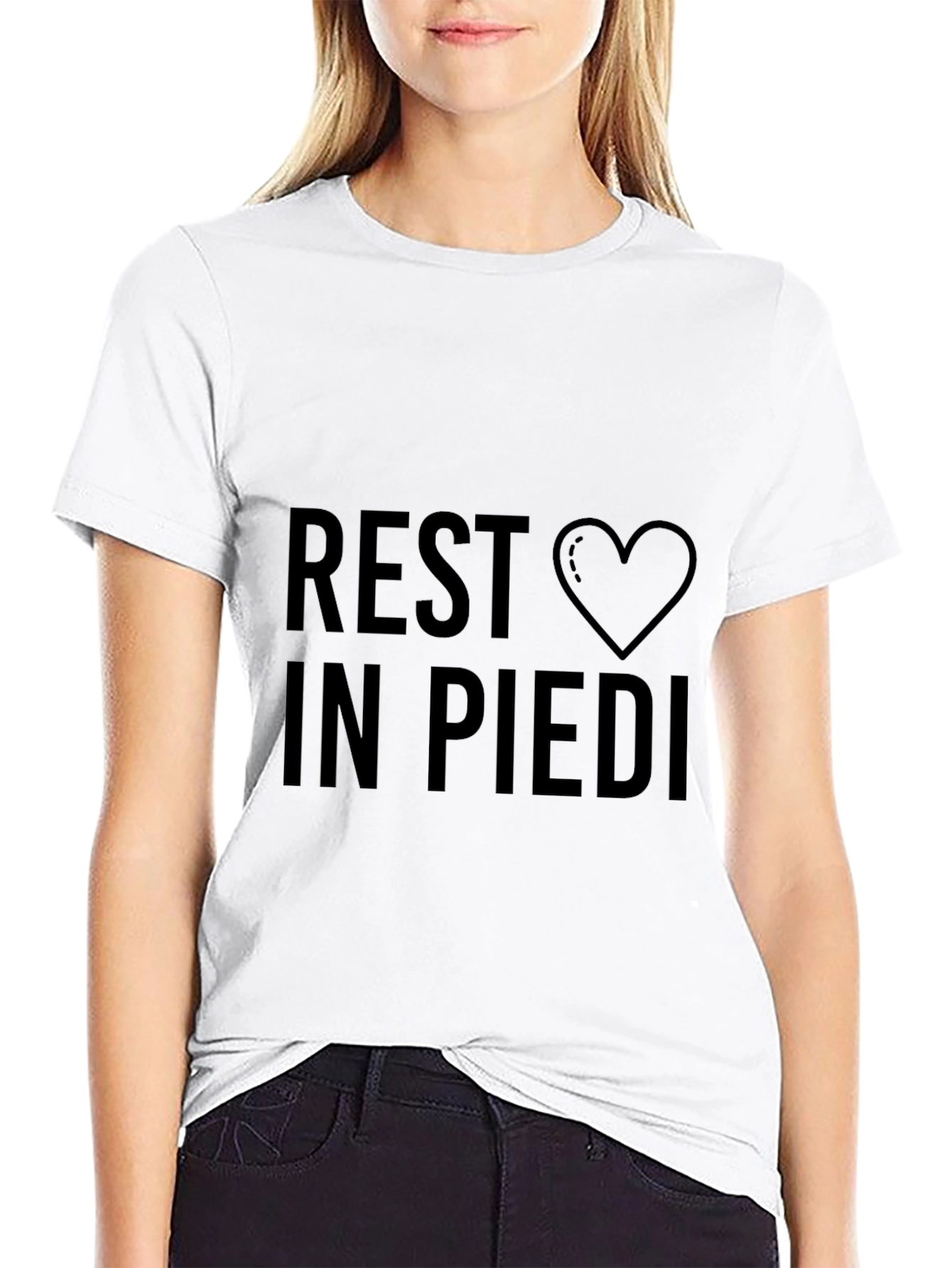 Rest in Piedi Heart Graphic T-Shirt