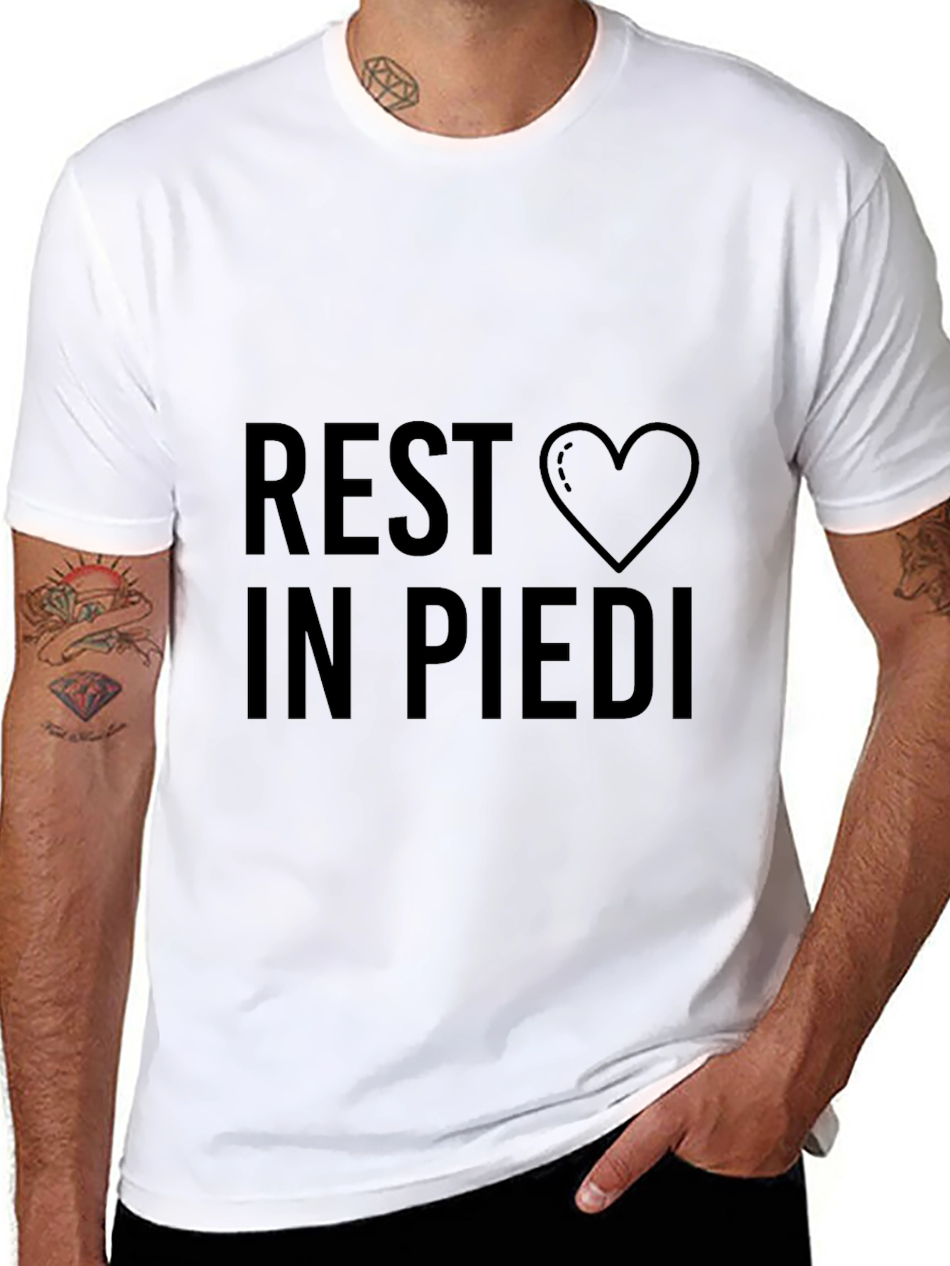 Rest in Piedi Heart Graphic T-Shirt