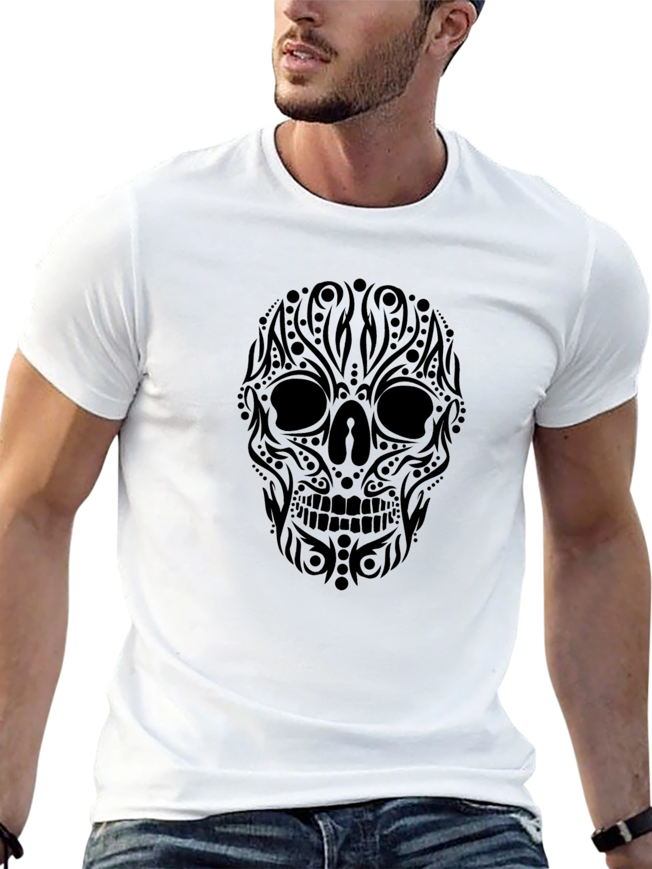 Black Skull Graphic T-Shirt - Stylish Menswear