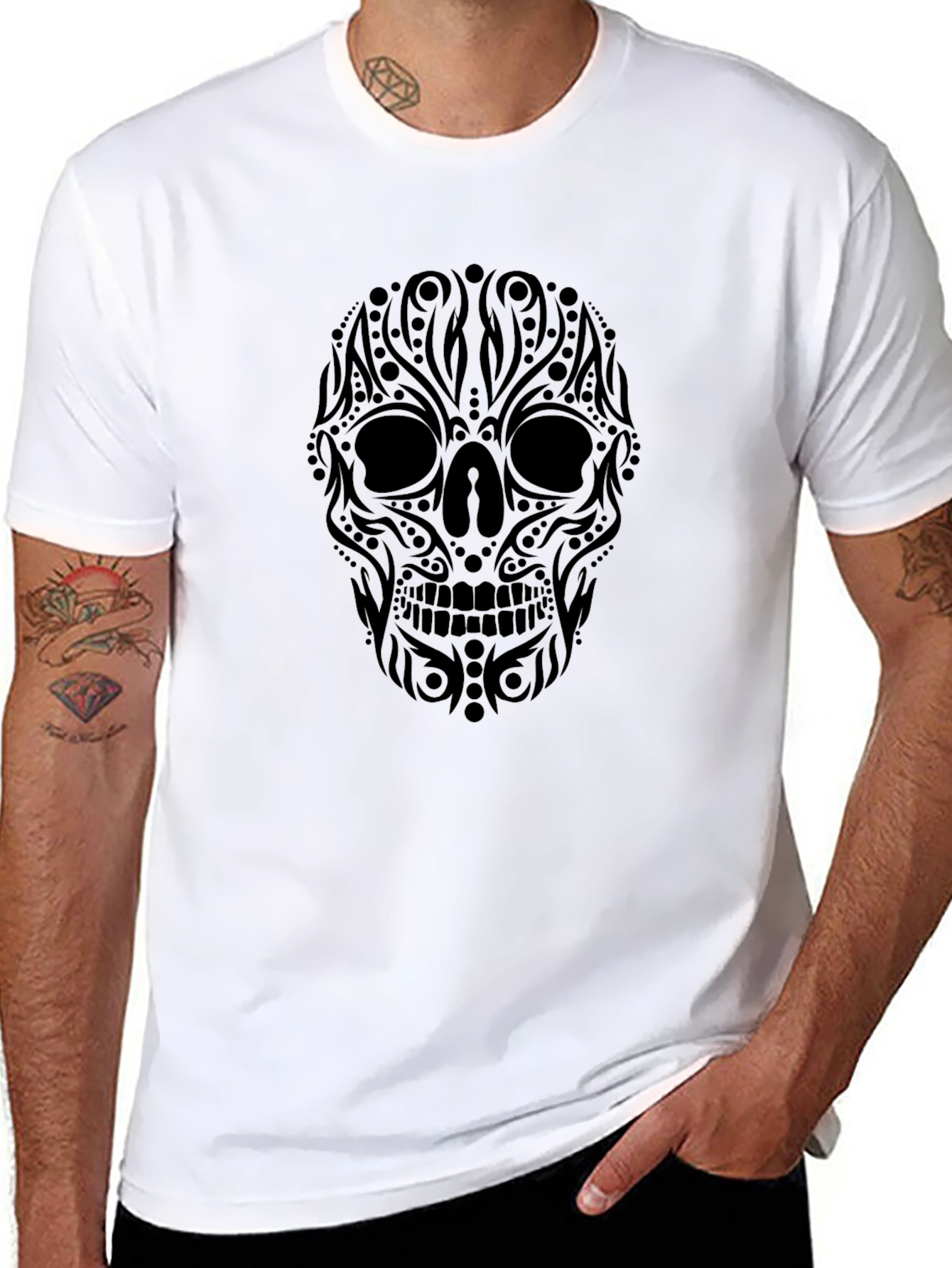 Black Skull Graphic T-Shirt - Stylish Menswear