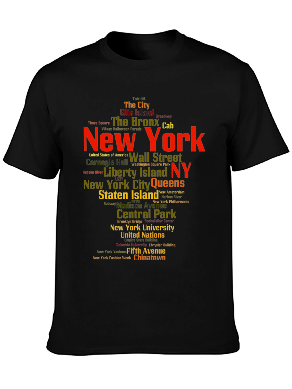 New York City Word Art Graphic Tee