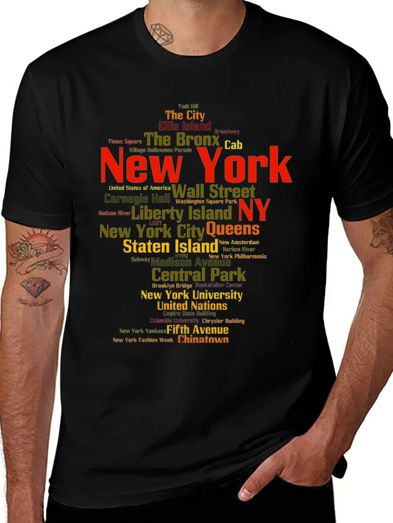 New York City Word Art Graphic Tee