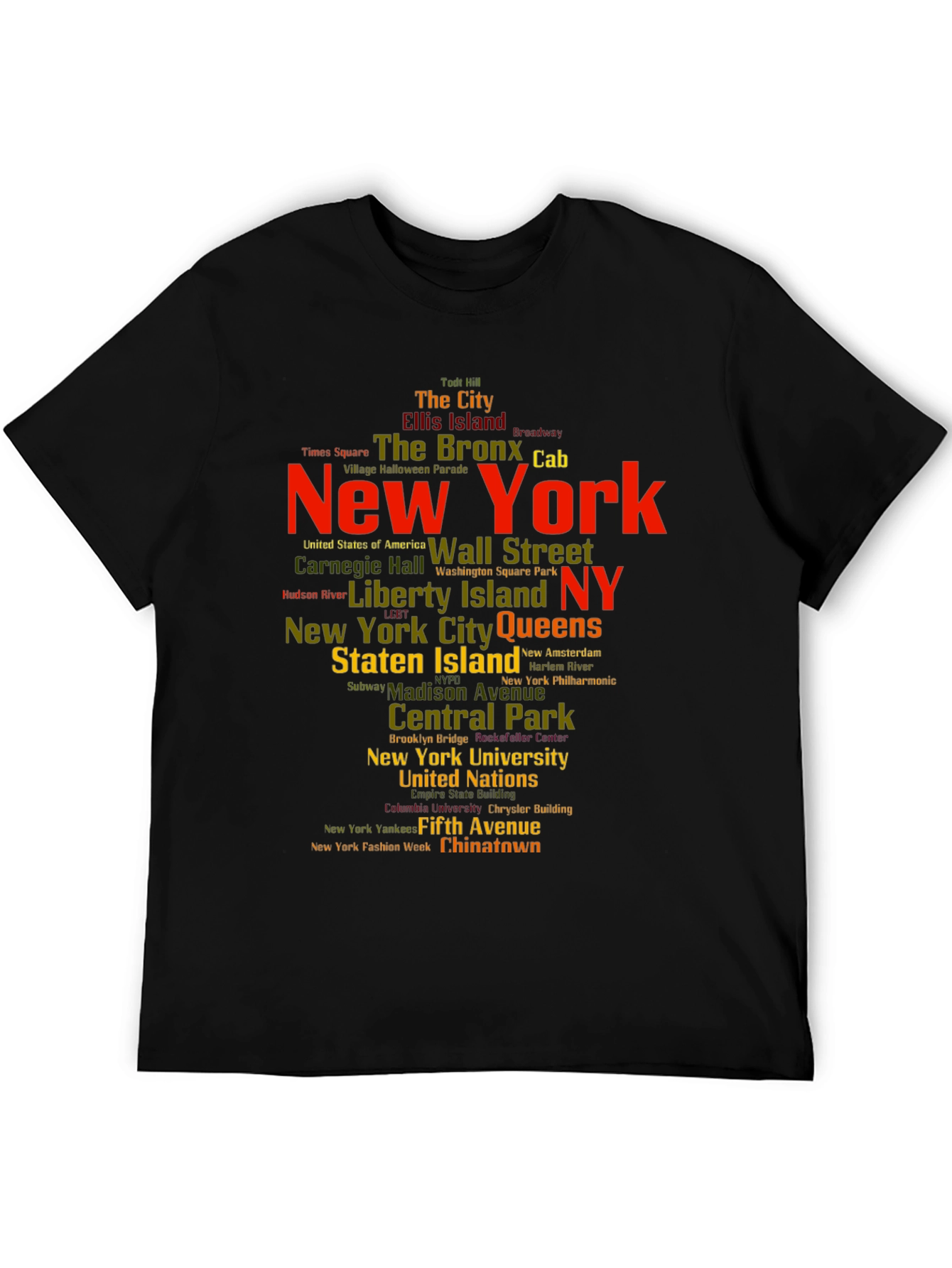 New York City Word Art Graphic Tee