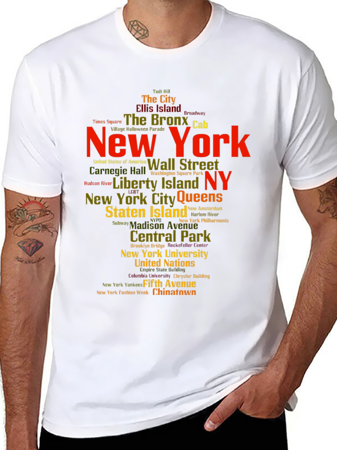 New York City Word Art Graphic Tee
