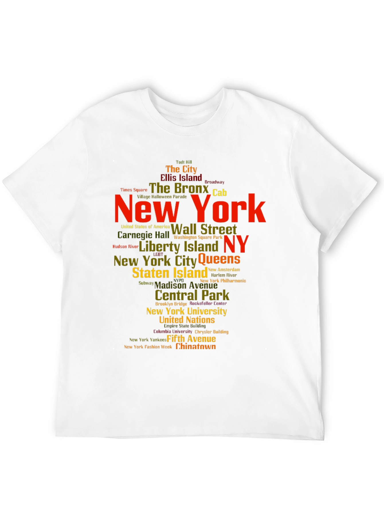 New York City Word Art Graphic Tee
