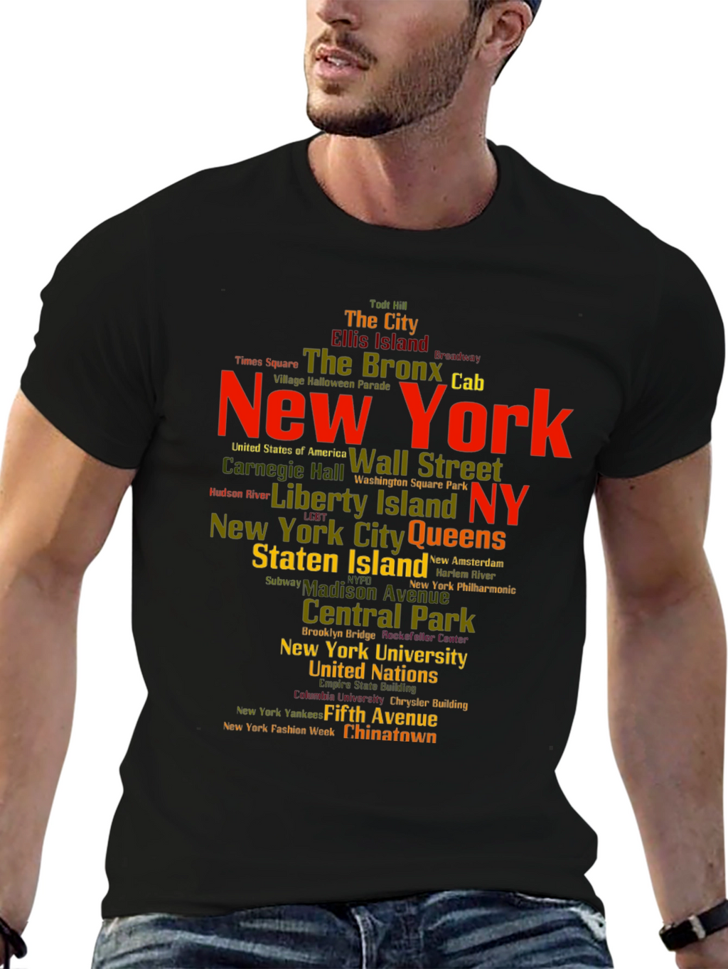 New York City Word Art Graphic Tee