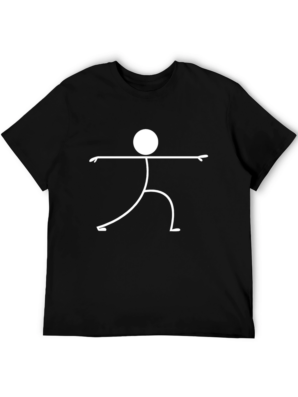 Yoga Stick Figure T-Shirt - Black Cotton Tee