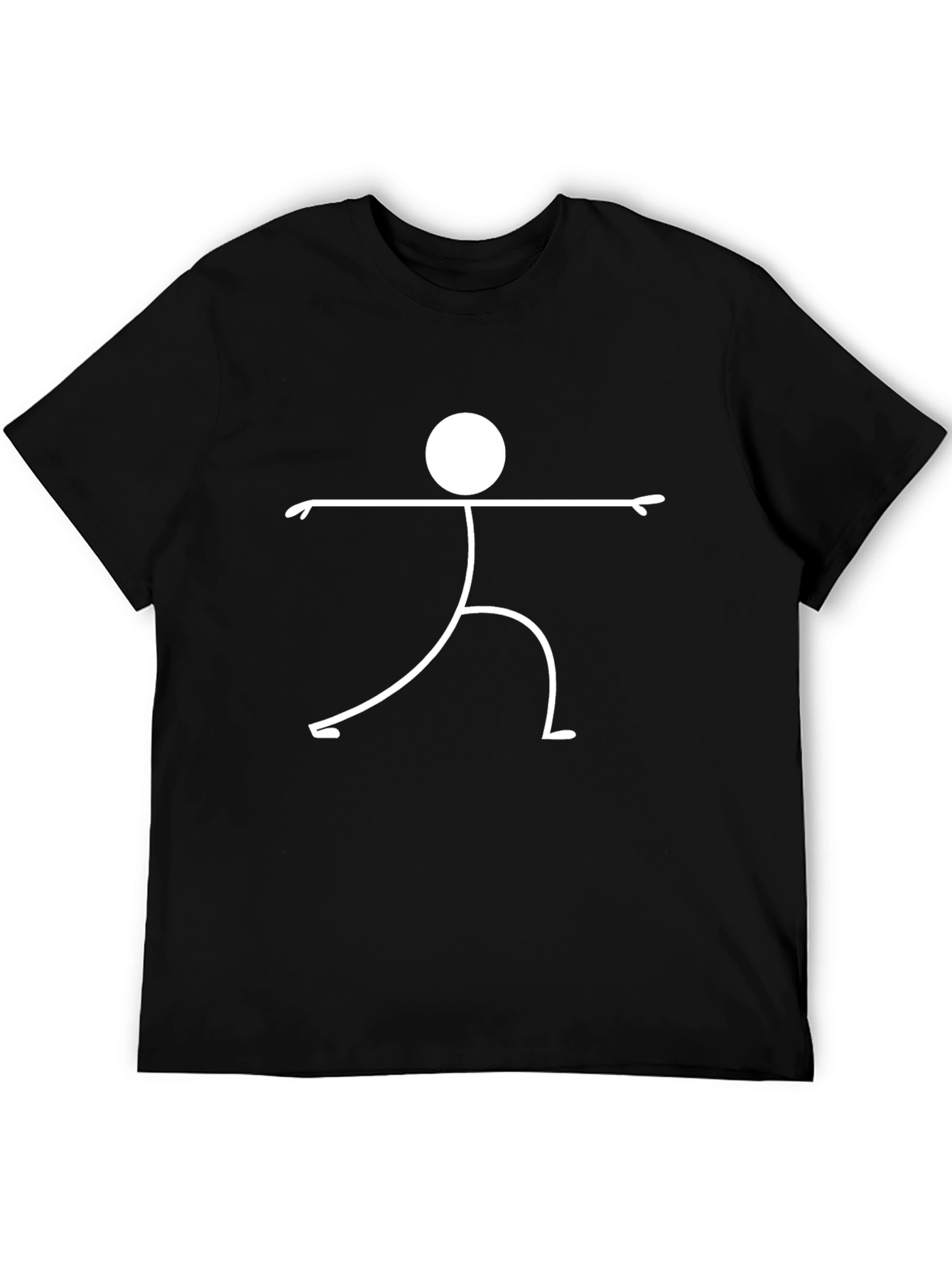 Yoga Stick Figure T-Shirt - Black Cotton Tee