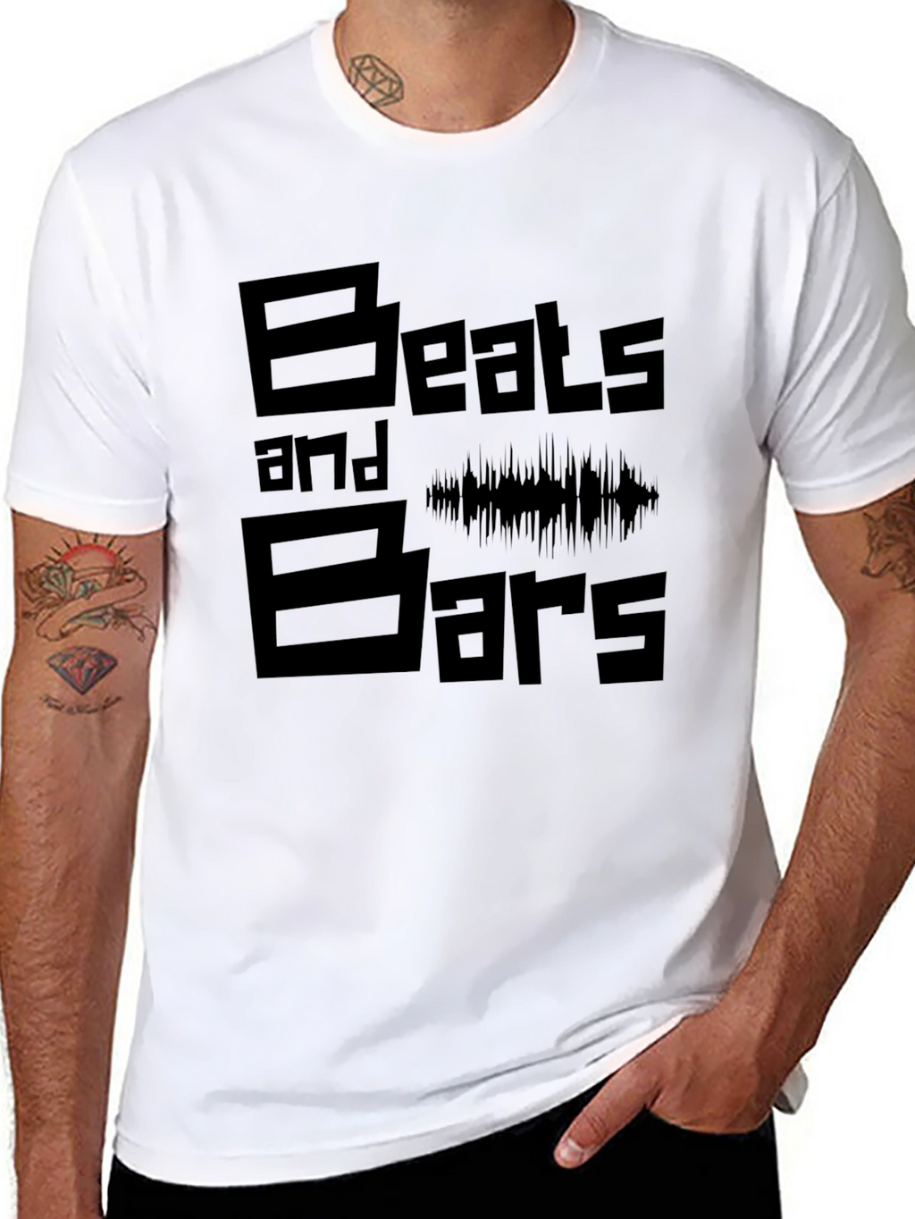 Beats and Bars Black Graphic Tee