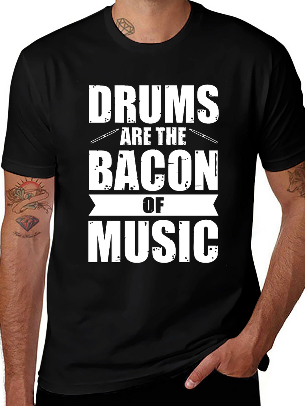 Drums Are The Bacon of Music Graphic Tee
