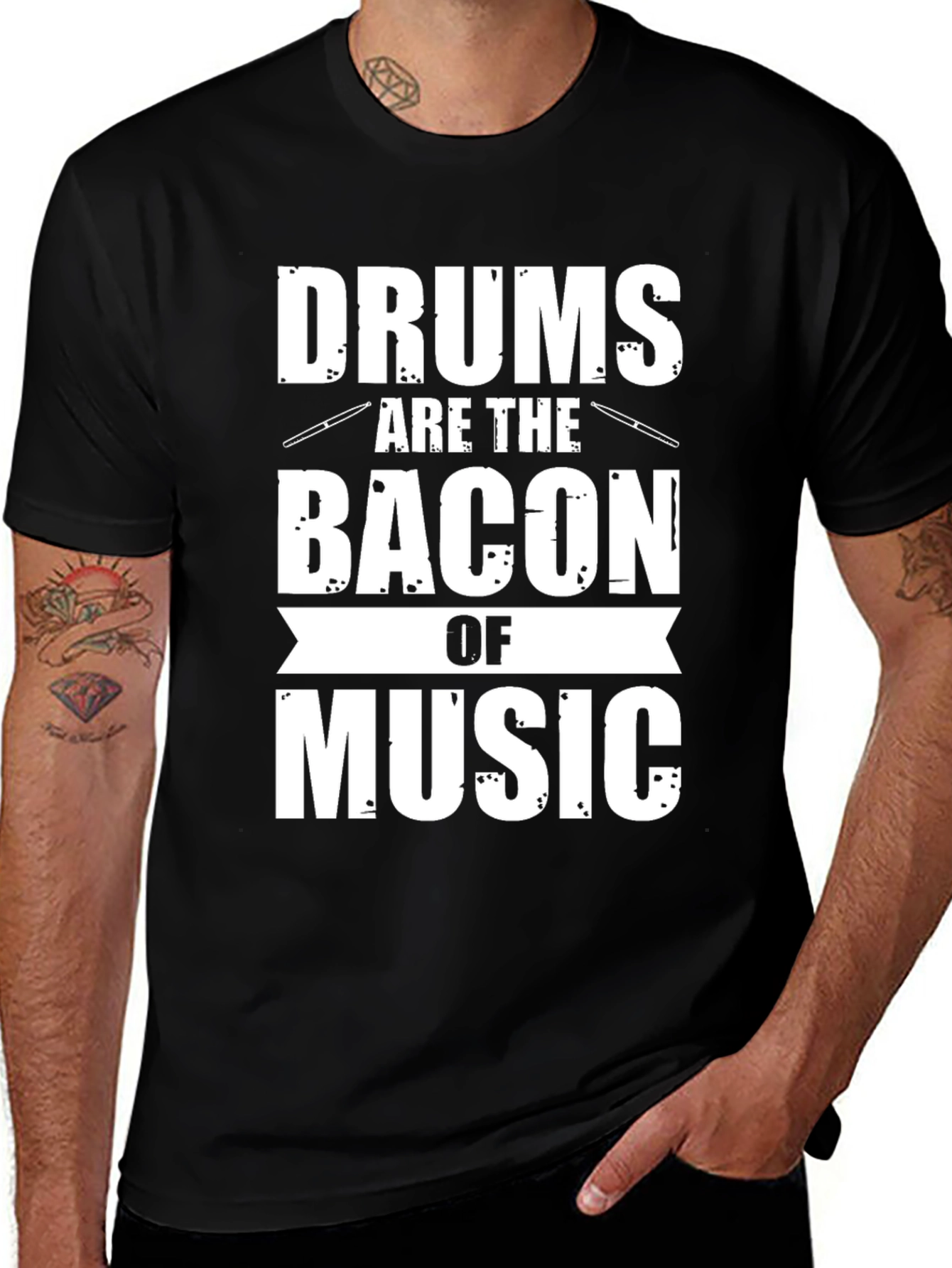 Drums Are The Bacon of Music Graphic Tee