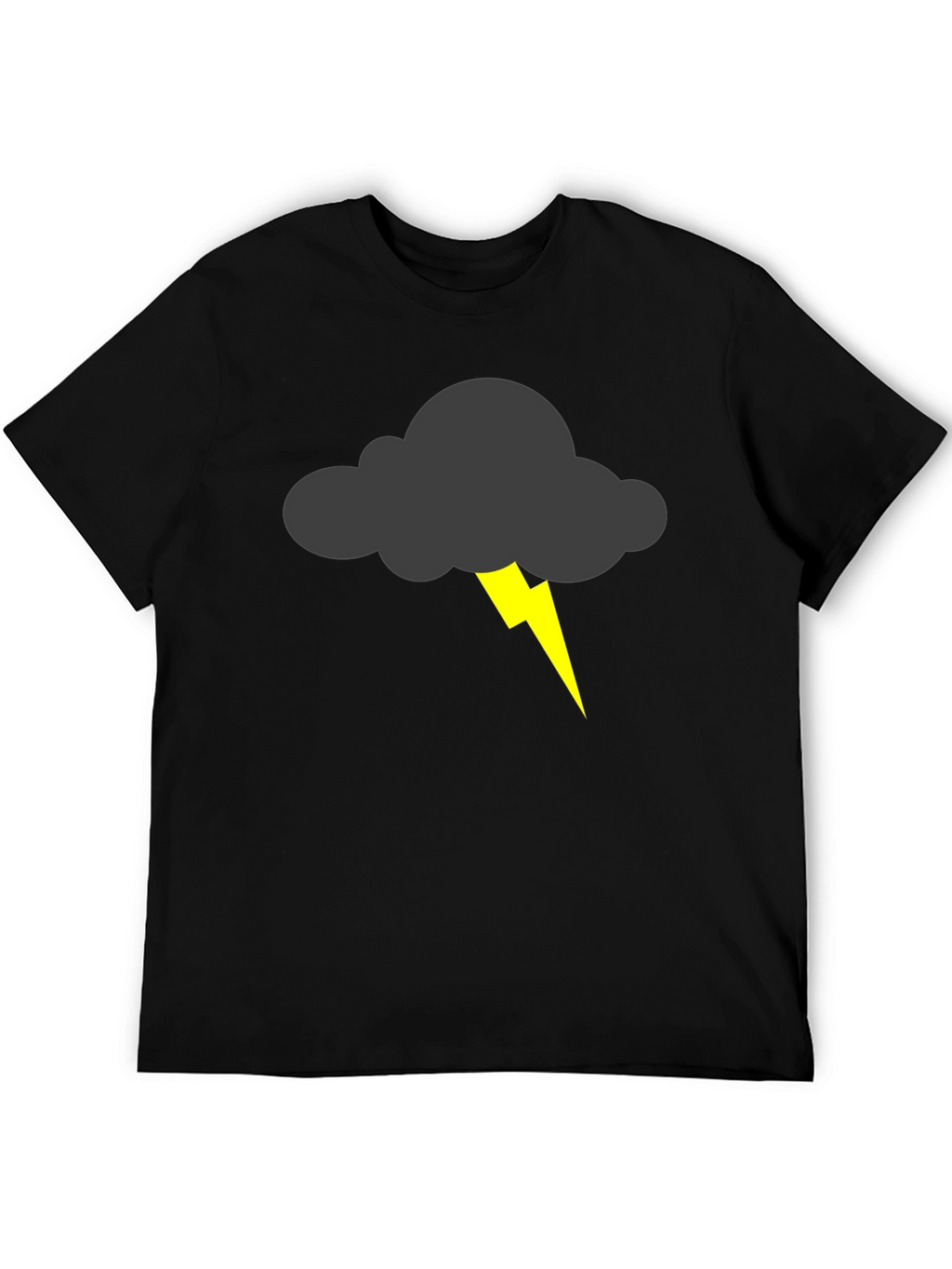 Storm Cloud Lightning Bolt Graphic Tee - Black