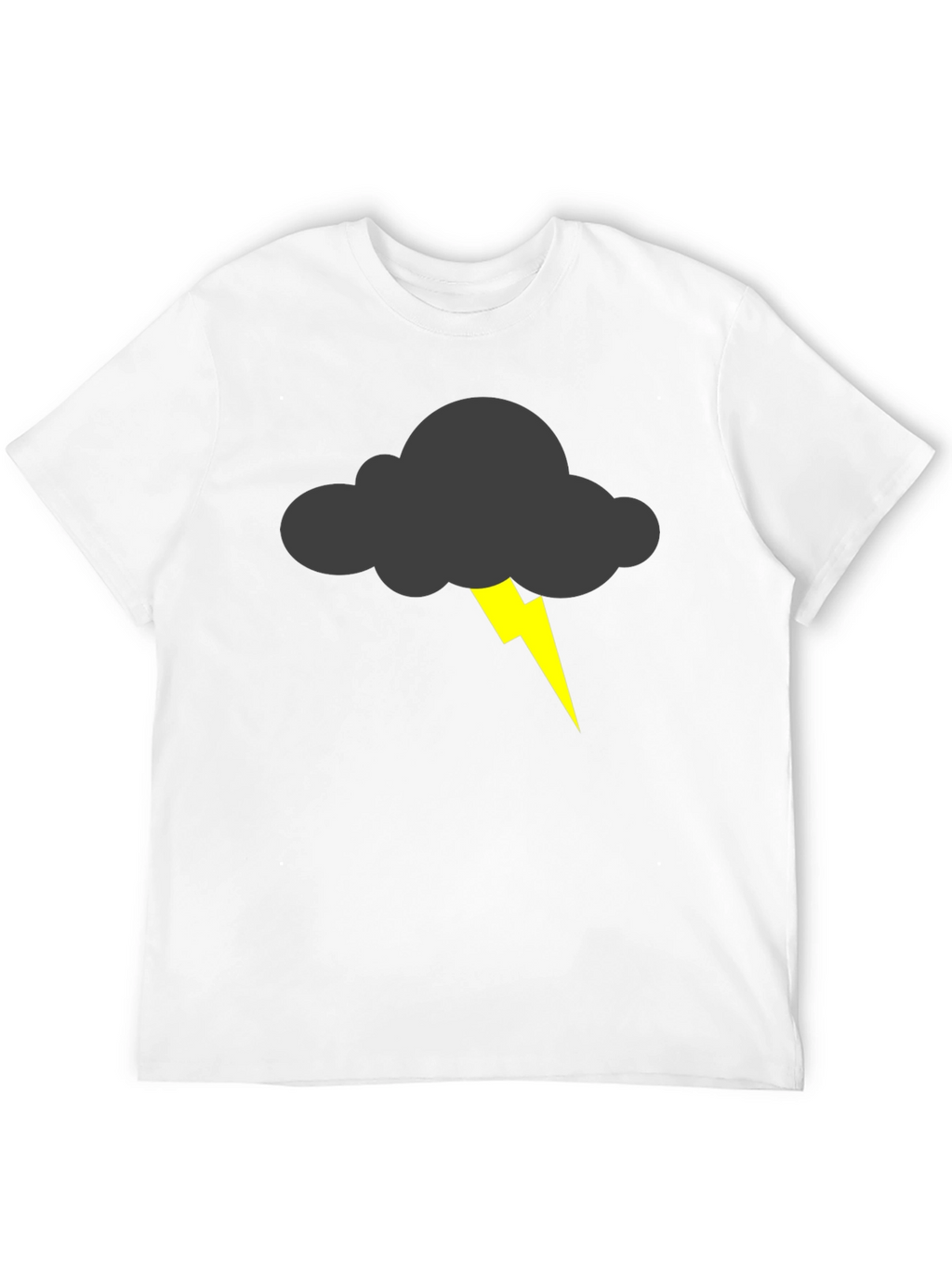 Storm Cloud Lightning Bolt Graphic Tee - Black