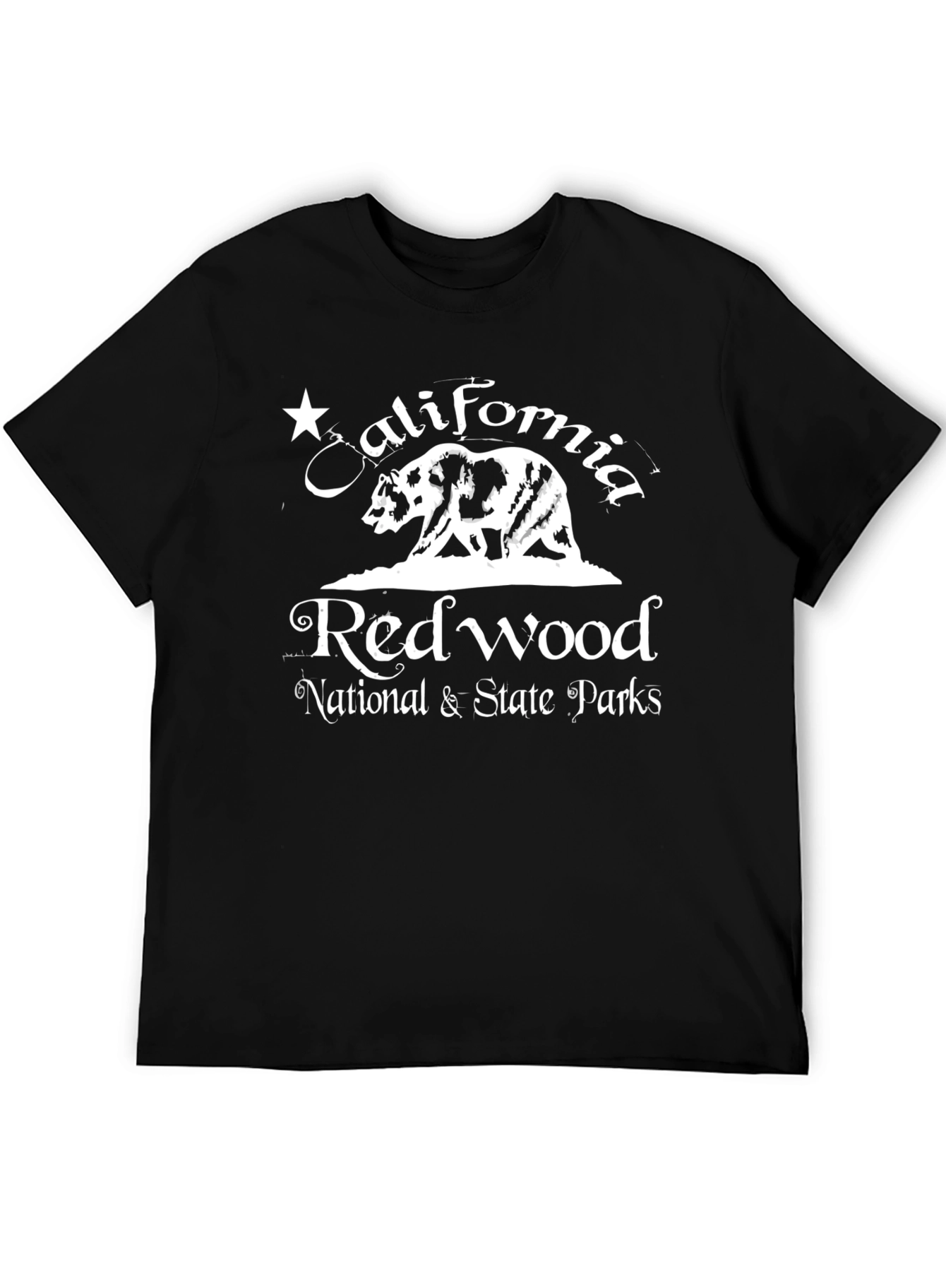 California Redwood National Parks Black T-Shirt