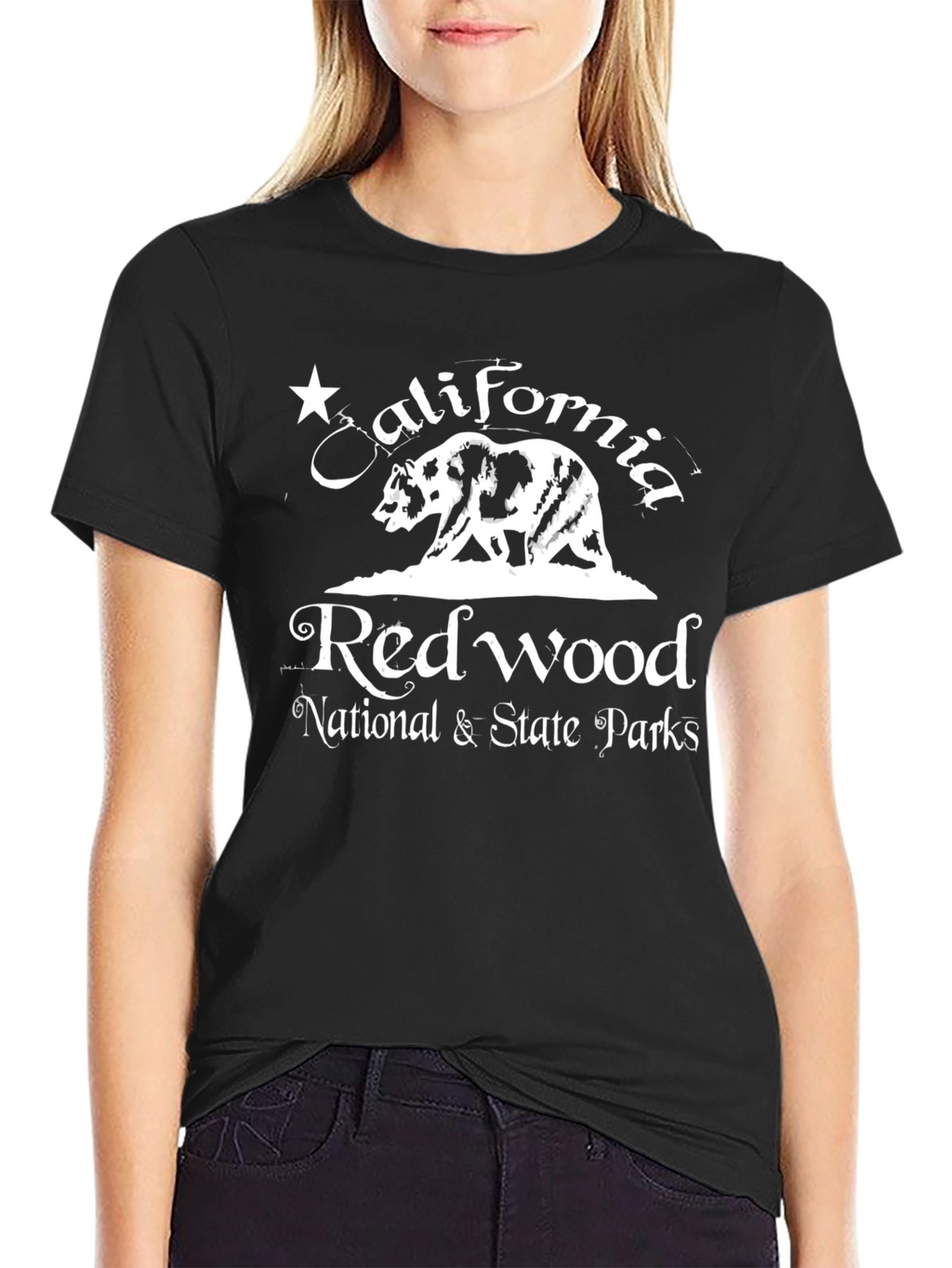 California Redwood National Parks Black T-Shirt
