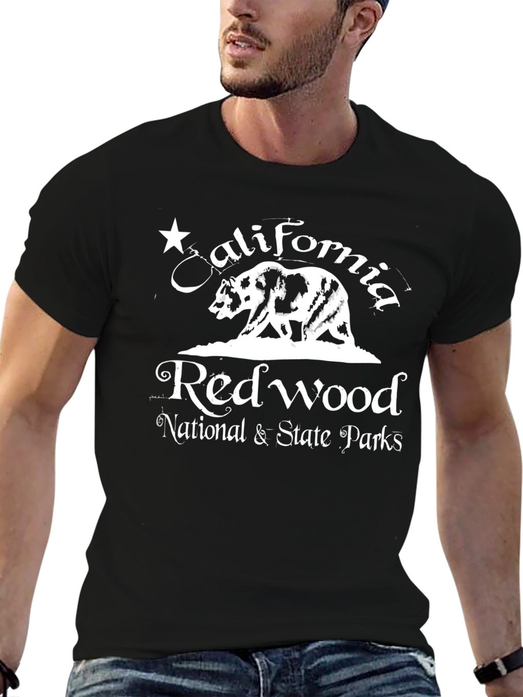 California Redwood National Parks Black T-Shirt