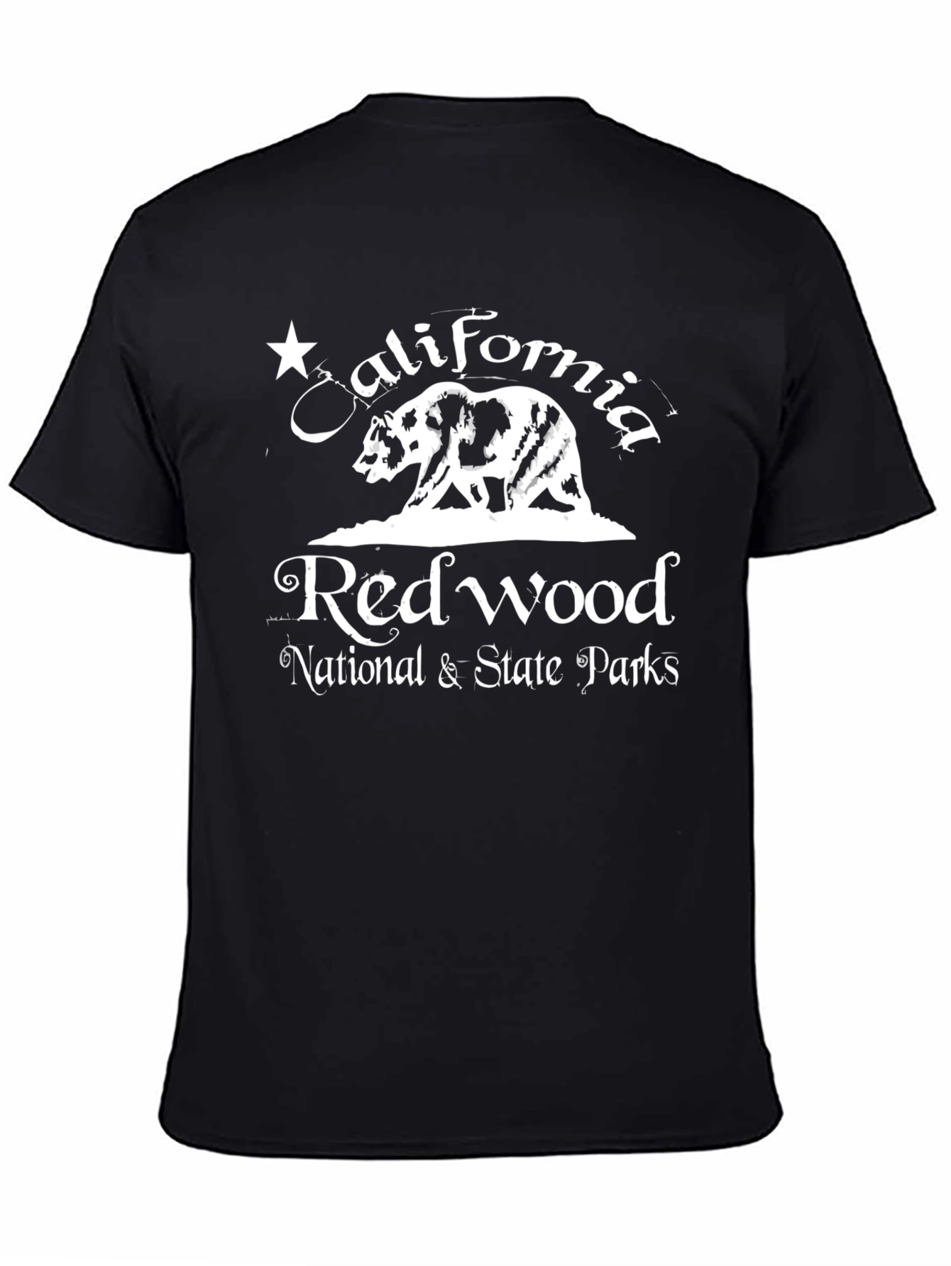 California Redwood National Parks Black T-Shirt