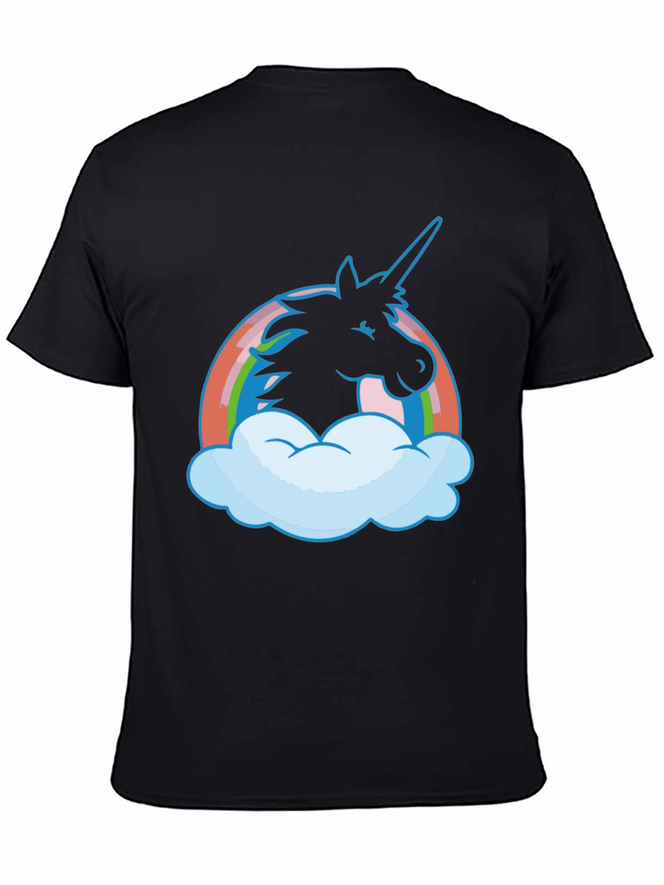 Unicorn Rainbow T-Shirt - Black Cotton Tee