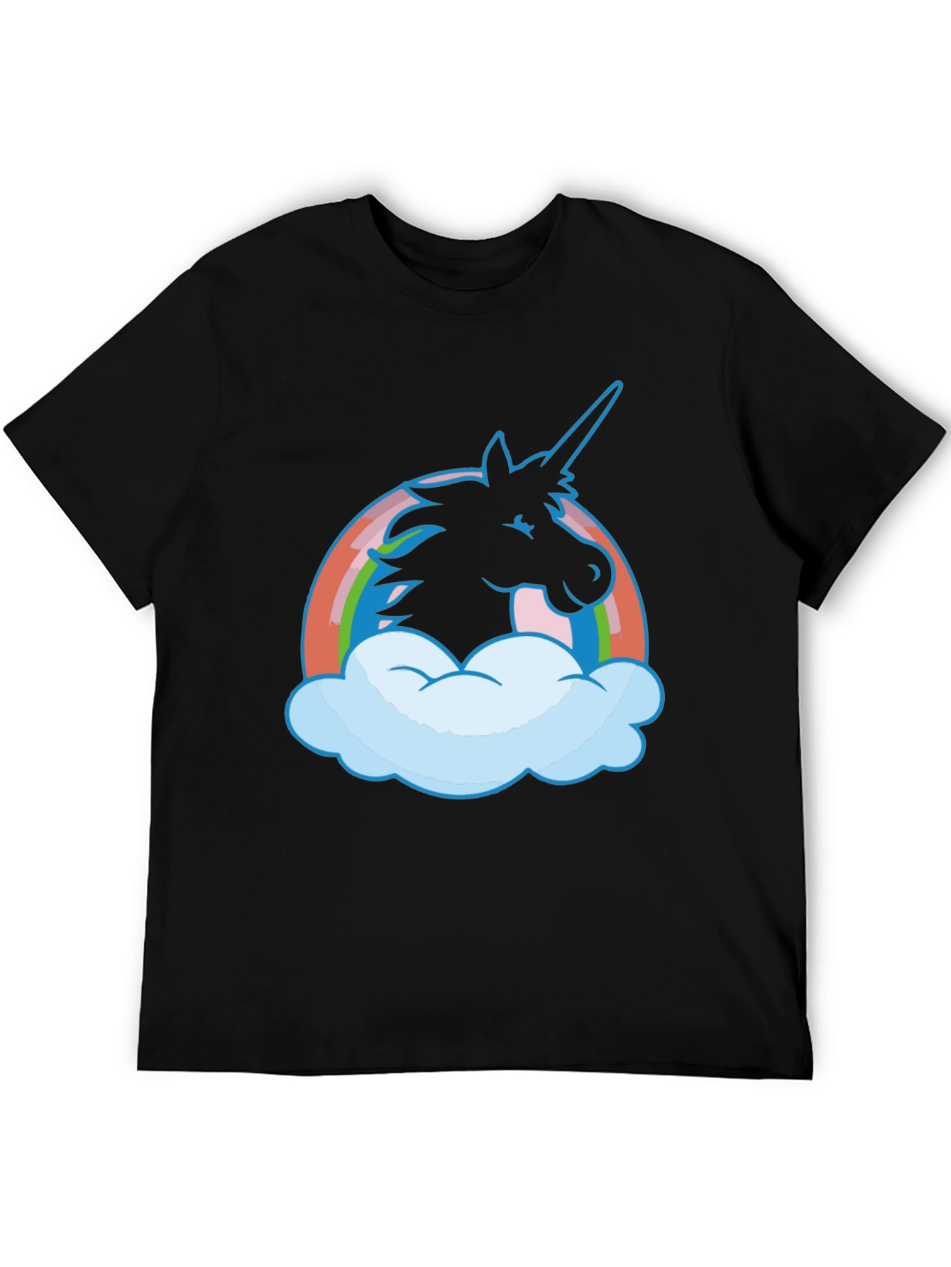 Unicorn Rainbow T-Shirt - Black Cotton Tee