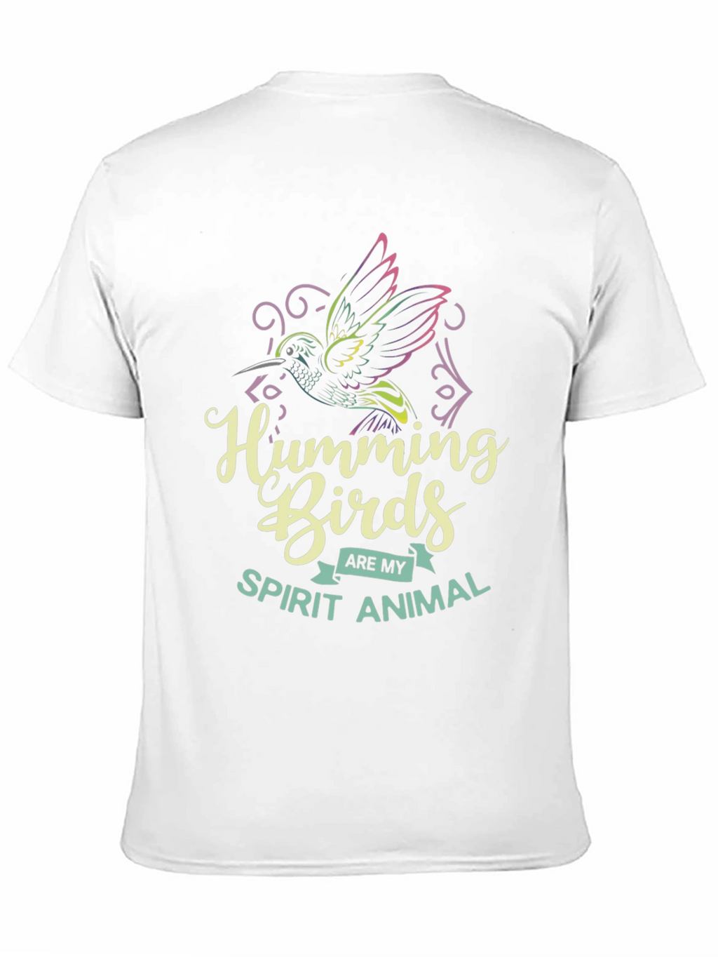 Hummingbird Spirit Animal Graphic Tee - Black Cotton Shirt