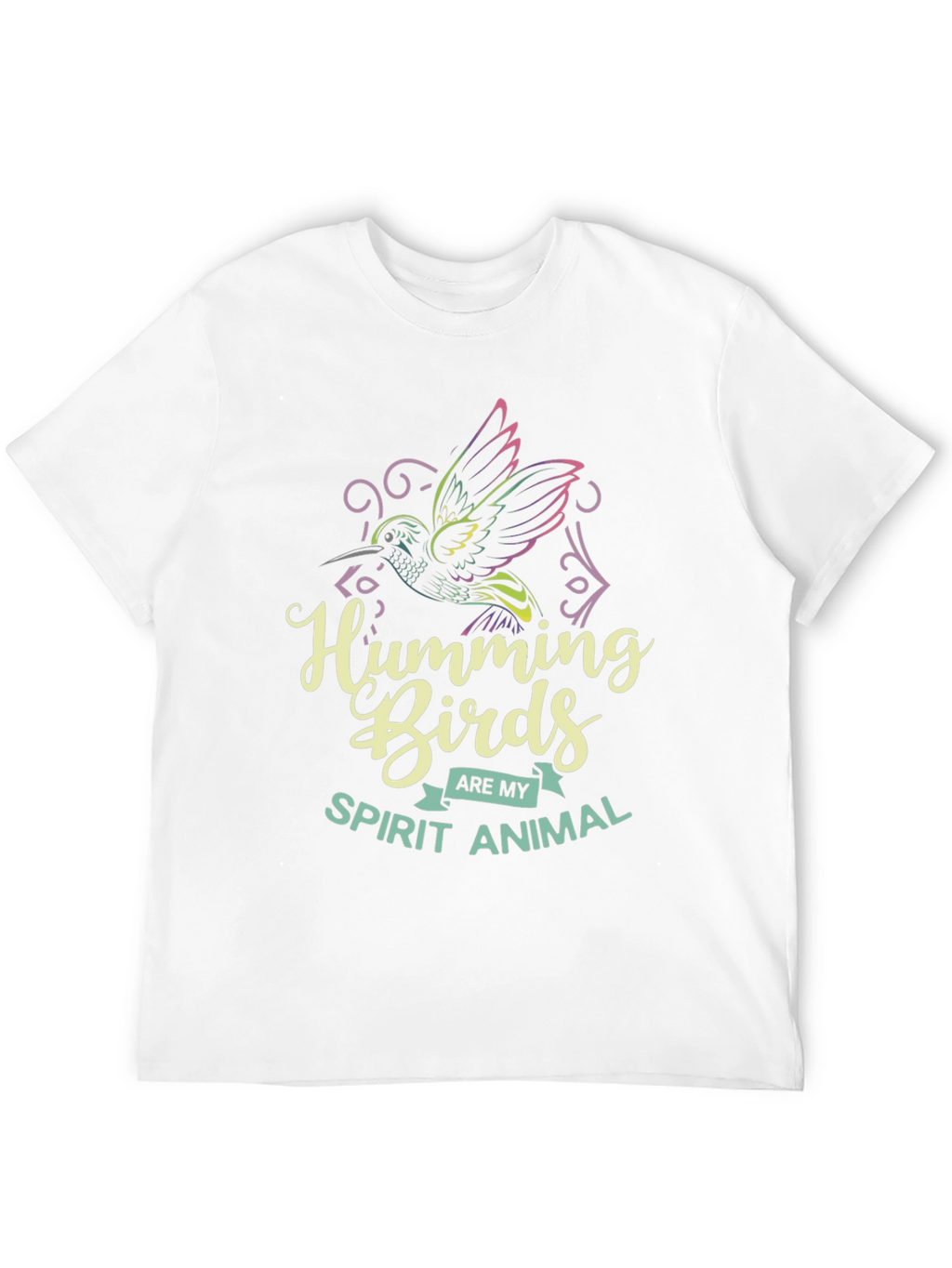 Hummingbird Spirit Animal Graphic Tee - Black Cotton Shirt