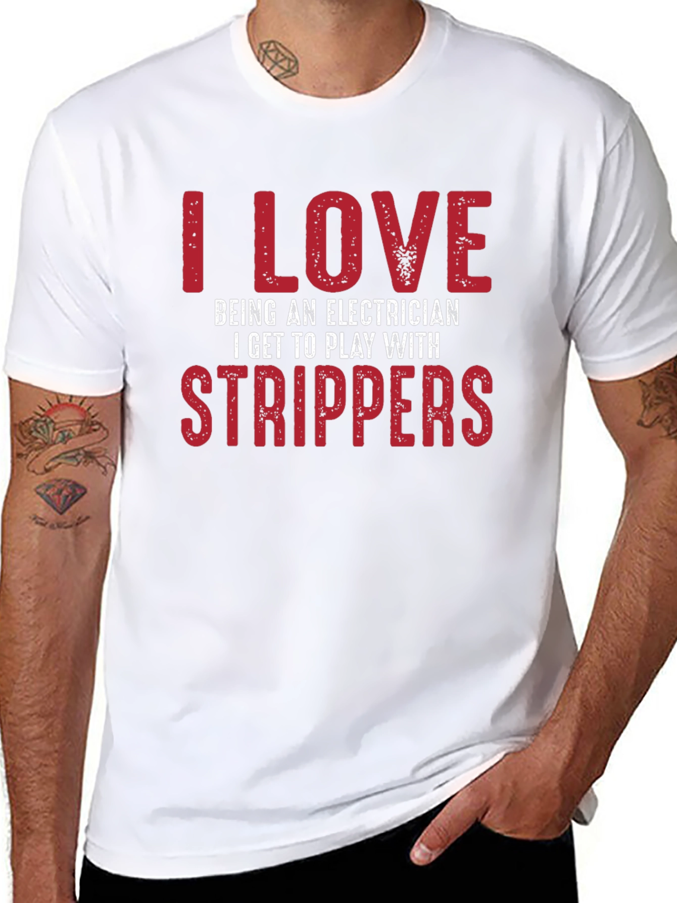 Electrician Strippers T-Shirt Funny Joke