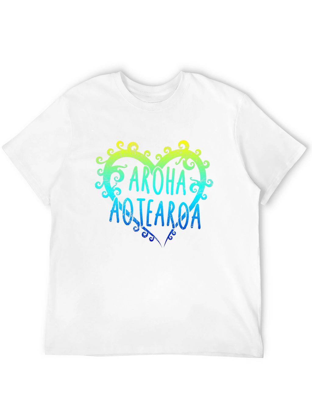 Aroha Aotearoa Heart T-Shirt - Mens Black Tee