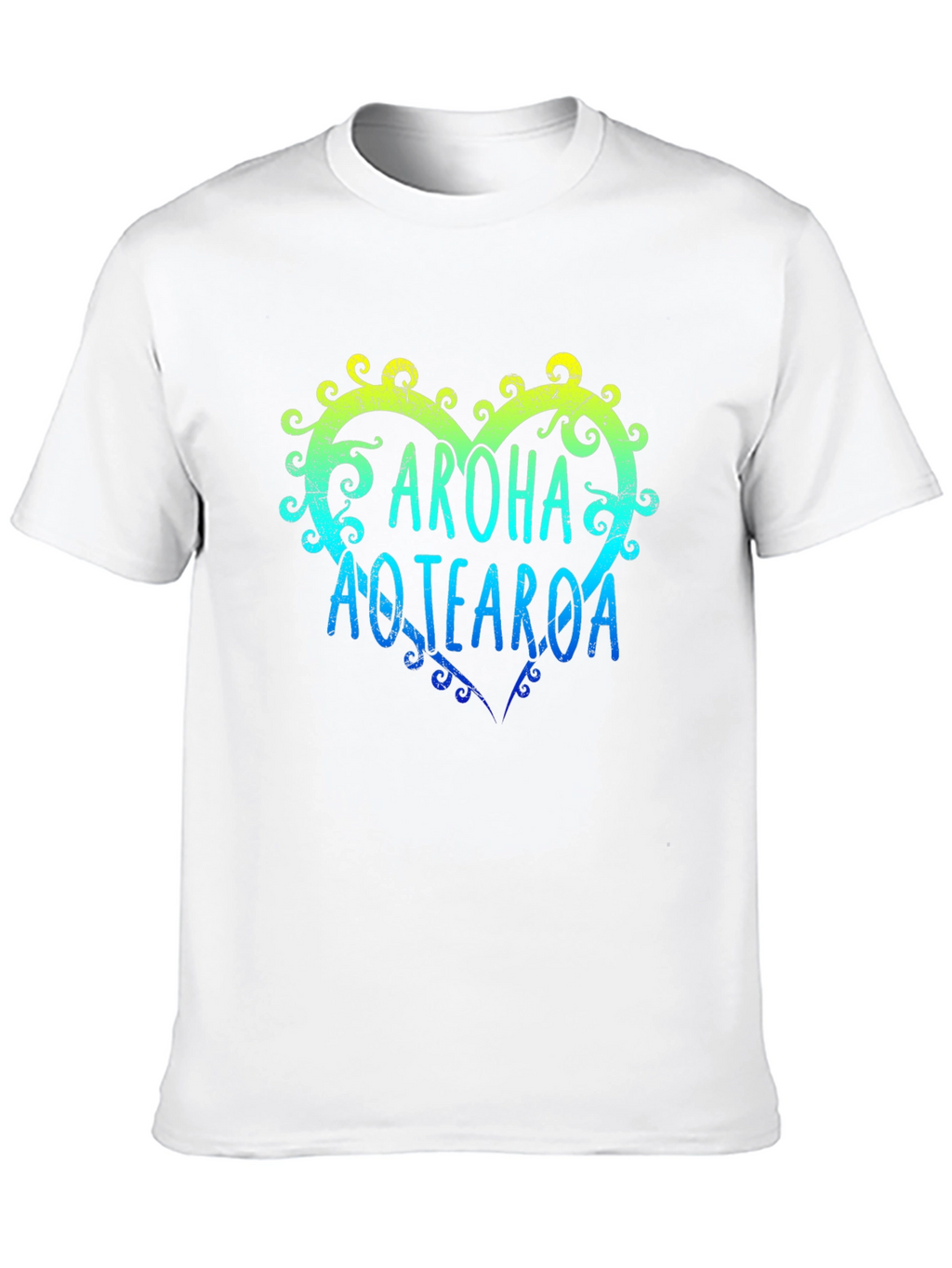 Aroha Aotearoa Heart T-Shirt - Mens Black Tee