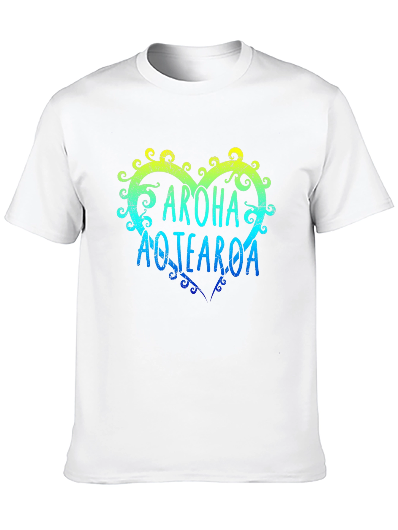 Aroha Aotearoa Heart T-Shirt - Mens Black Tee