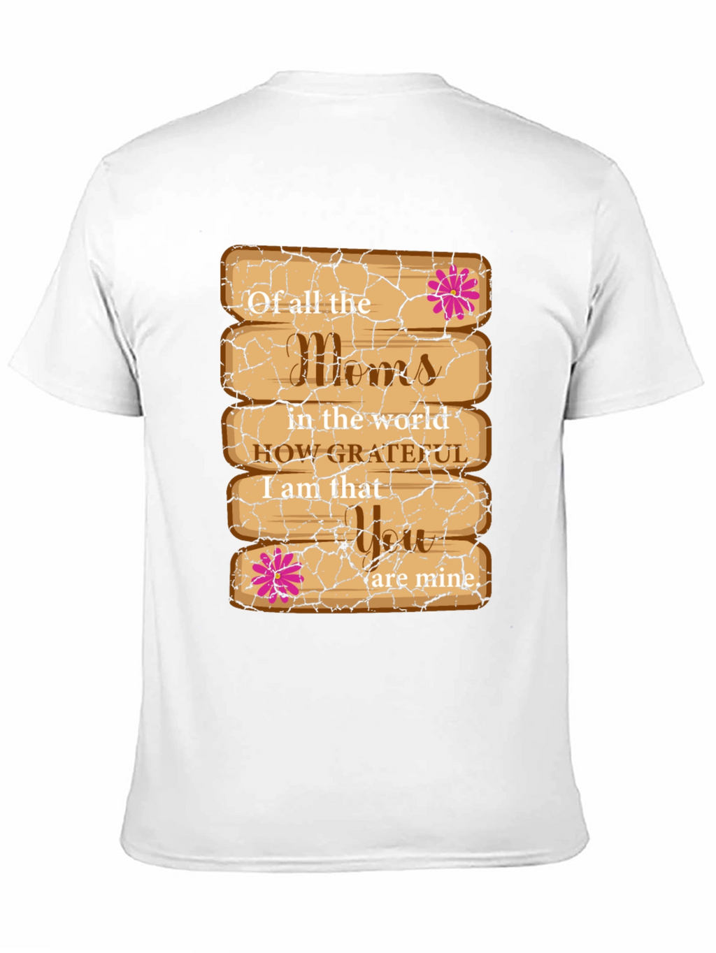 Grateful Mom T-Shirt - Wooden Plank Design
