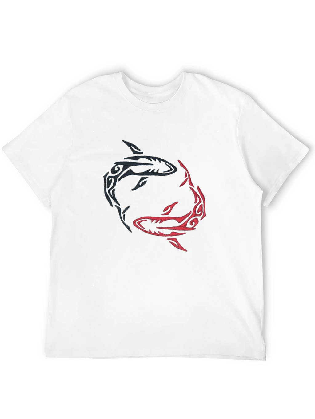 Yin Yang Sharks Graphic Tee - Black Cotton Blend