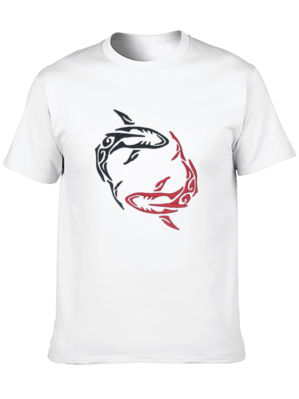 Yin Yang Sharks Graphic Tee - Black Cotton Blend