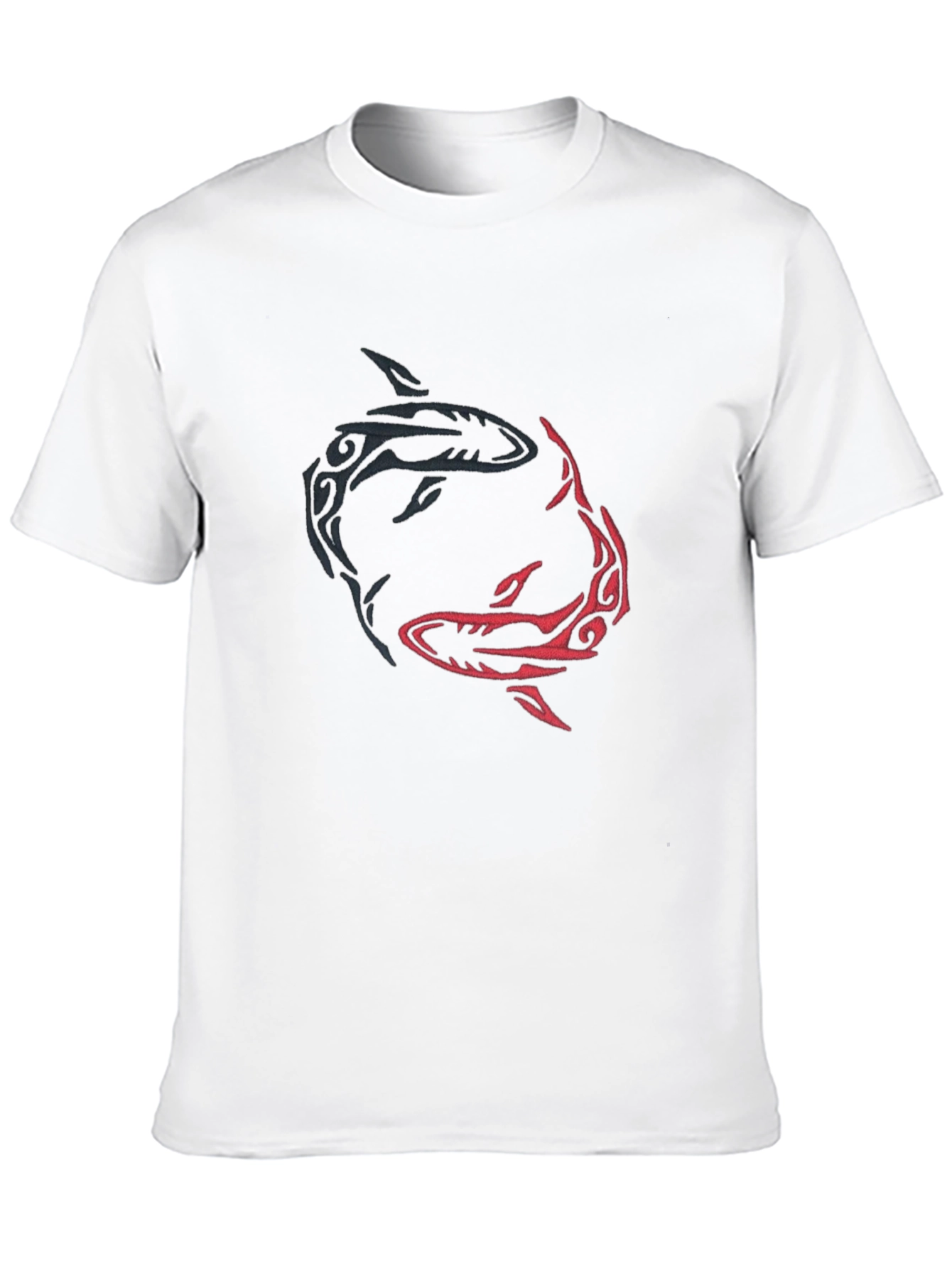 Yin Yang Sharks Graphic Tee - Black Cotton Blend