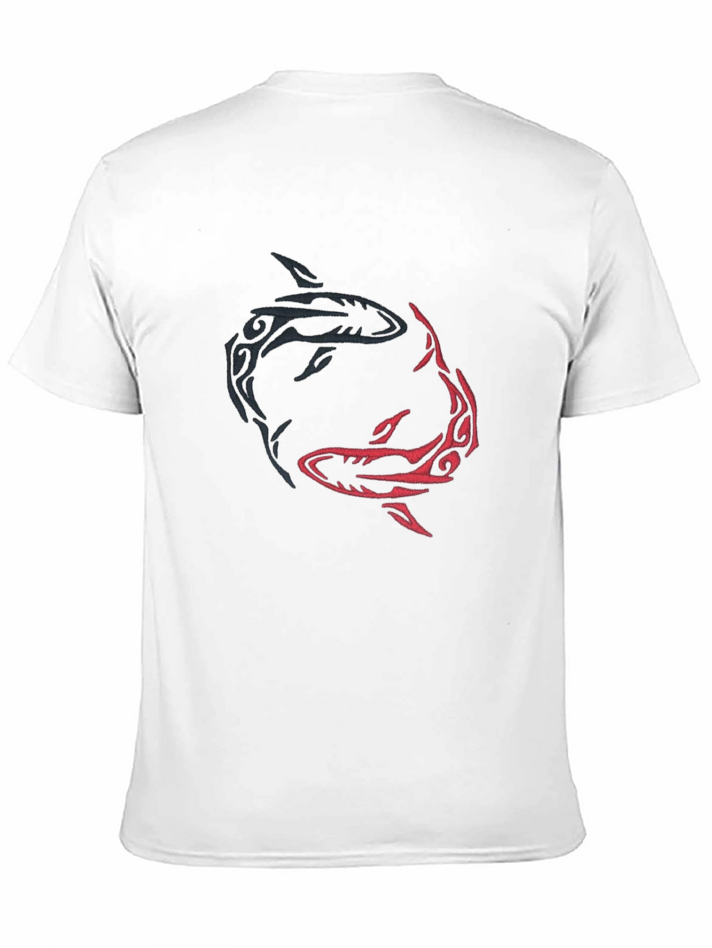 Yin Yang Sharks Graphic Tee - Black Cotton Blend