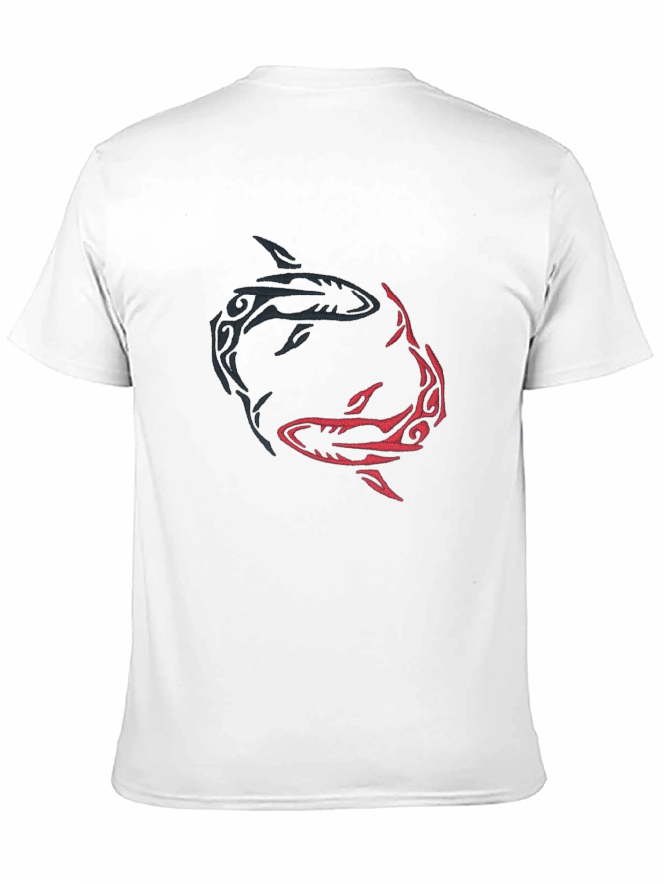 Yin Yang Sharks Graphic Tee - Black Cotton Blend