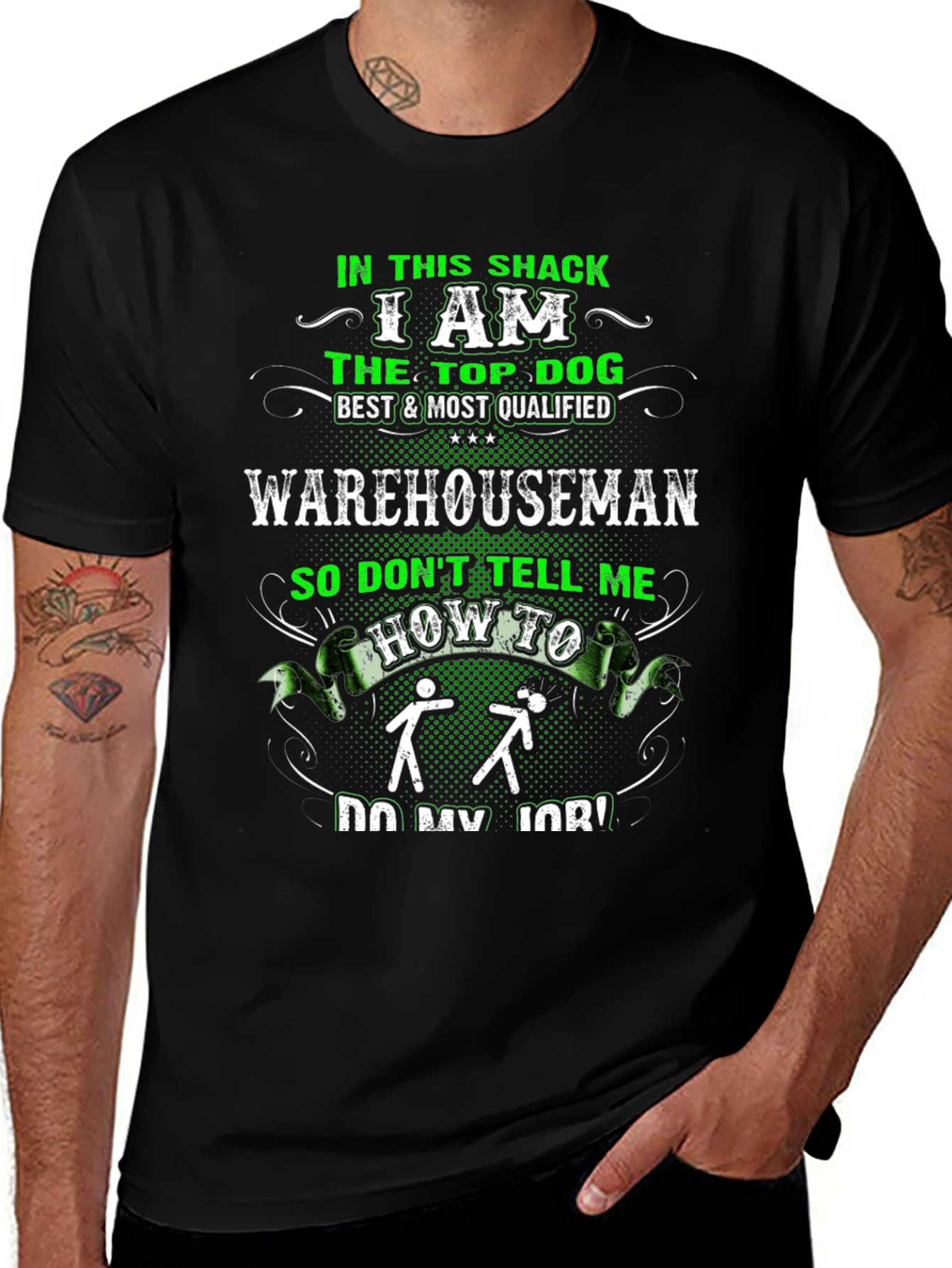 Top Dog Warehouseman Black T-Shirt