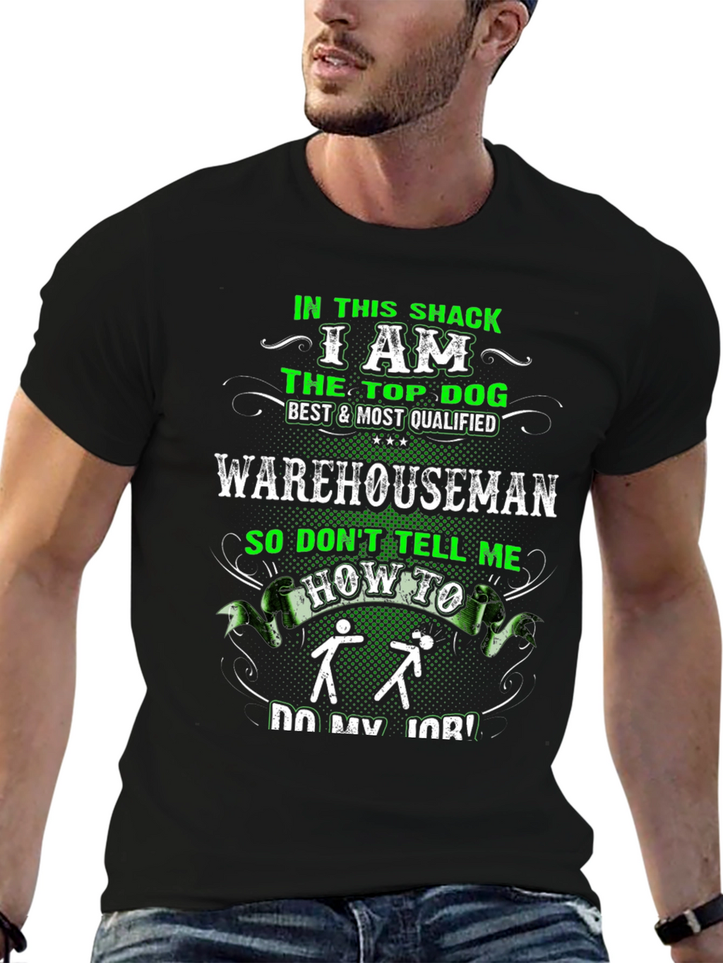 Top Dog Warehouseman Black T-Shirt