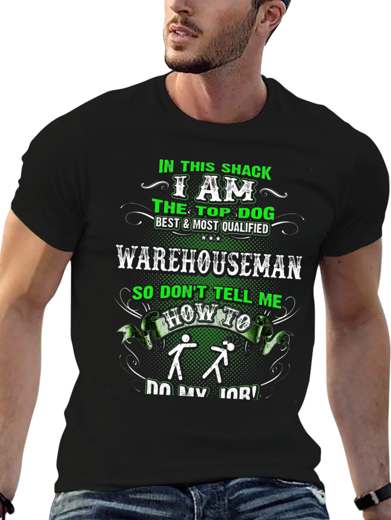 Top Dog Warehouseman Black T-Shirt