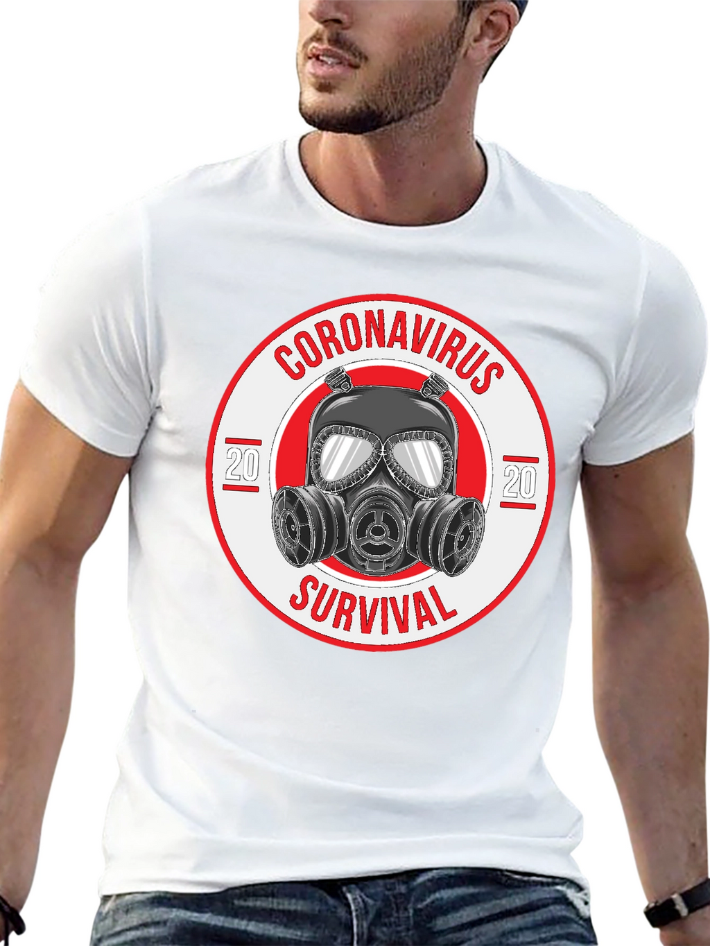 Coronavirus Survival Gas Mask Graphic T-Shirt