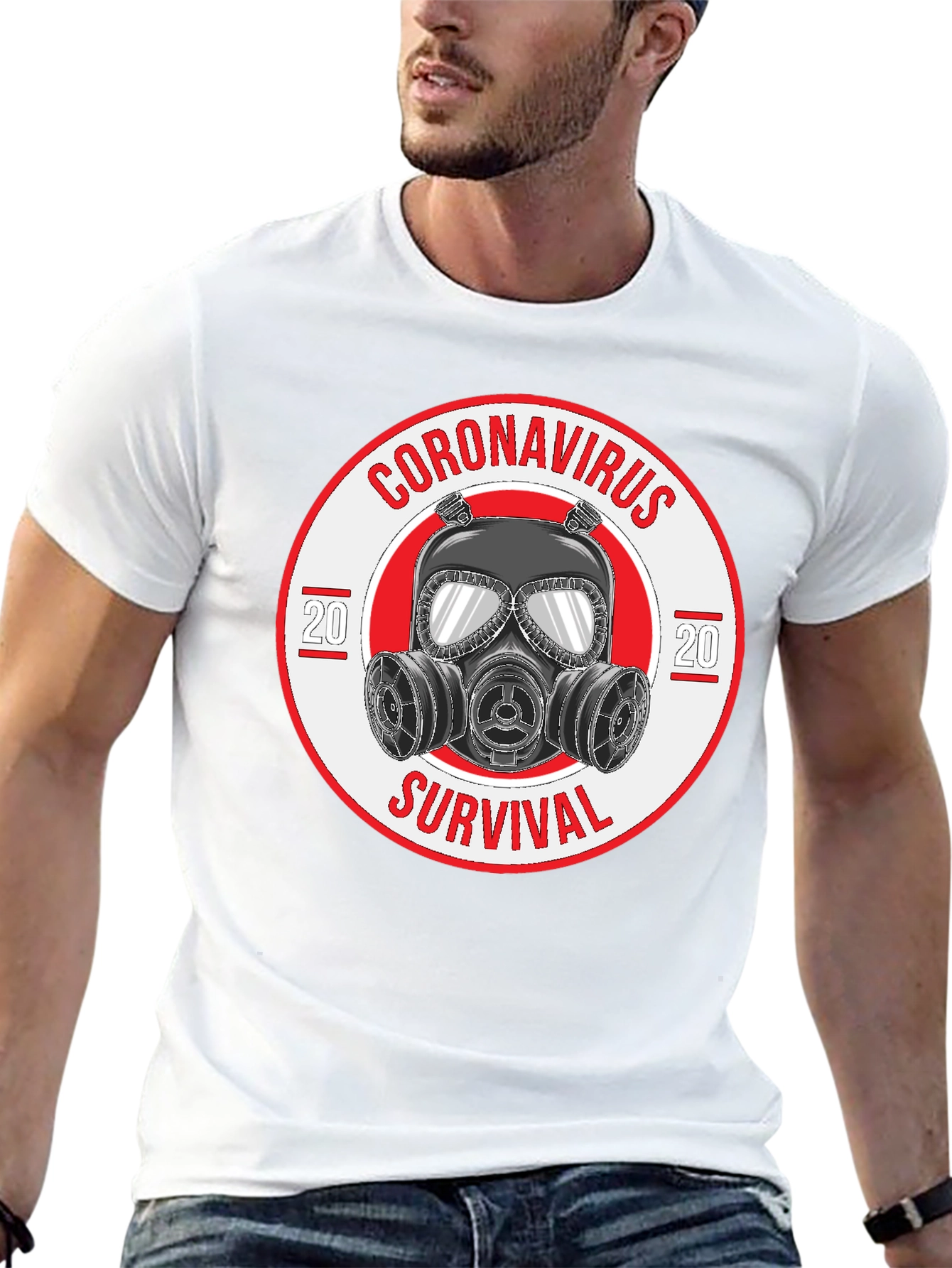 Coronavirus Survival Gas Mask Graphic T-Shirt