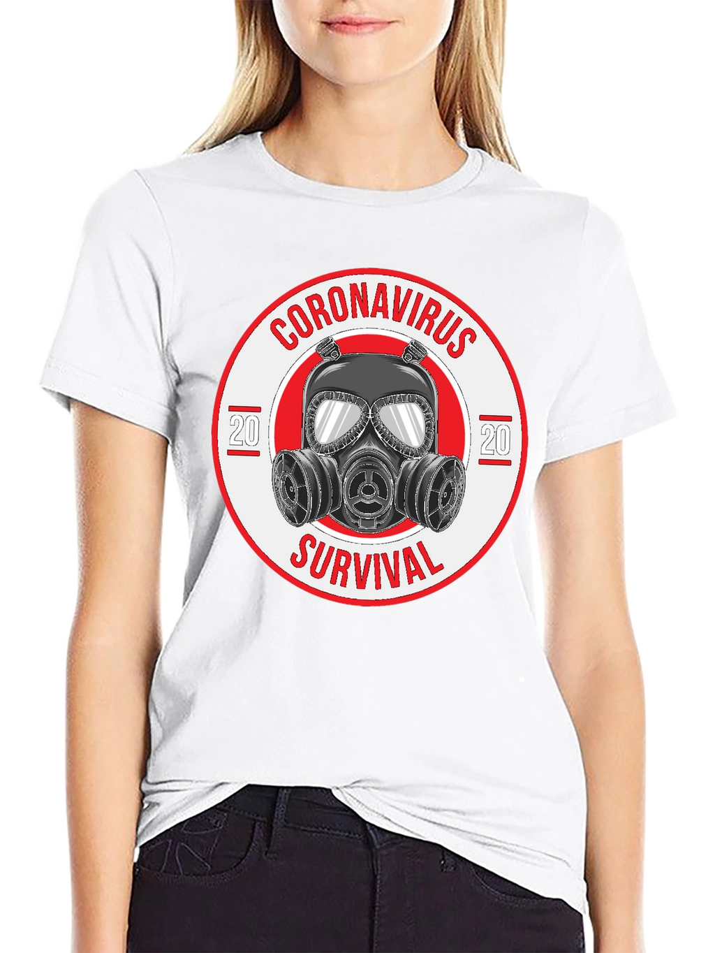 Coronavirus Survival Gas Mask Graphic T-Shirt