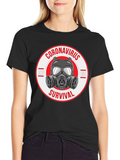 Coronavirus Survival Gas Mask Graphic T-Shirt