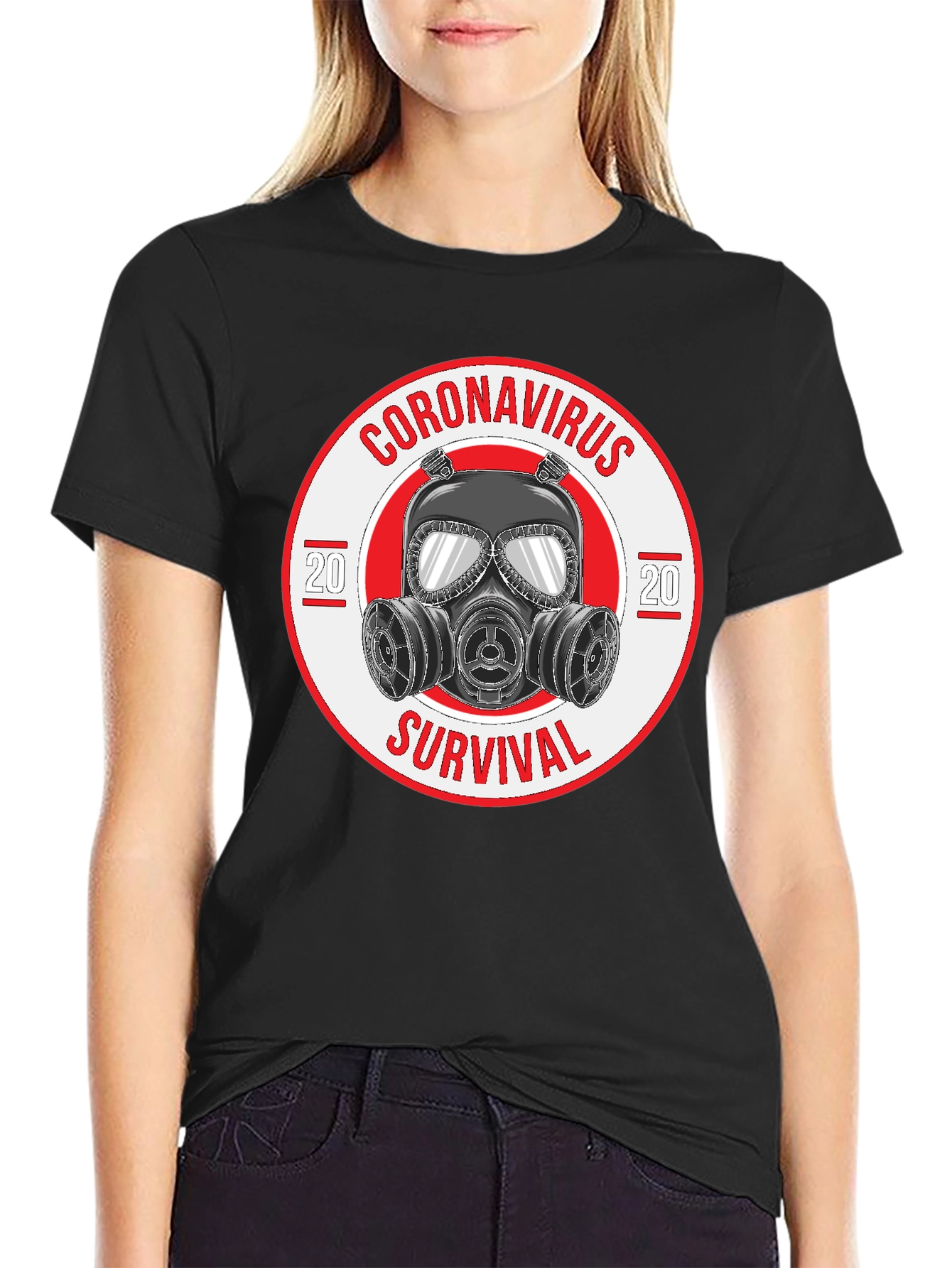Coronavirus Survival Gas Mask Graphic T-Shirt