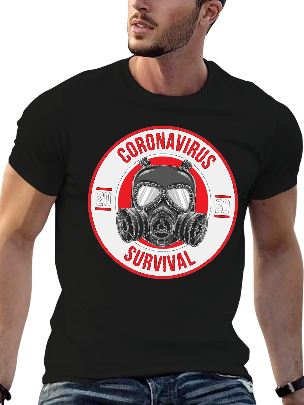 Coronavirus Survival Gas Mask Graphic T-Shirt