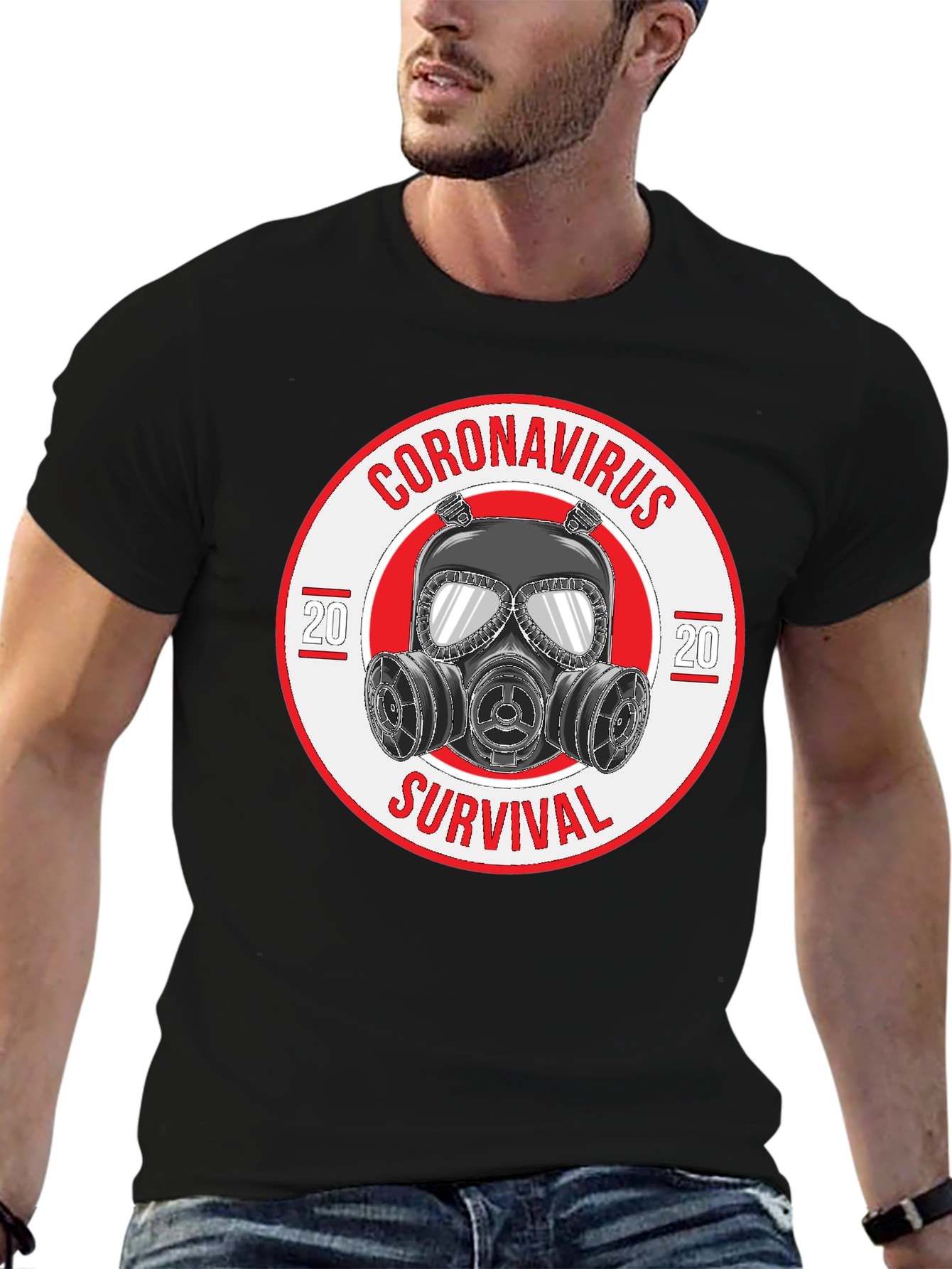 Coronavirus Survival Gas Mask Graphic T-Shirt