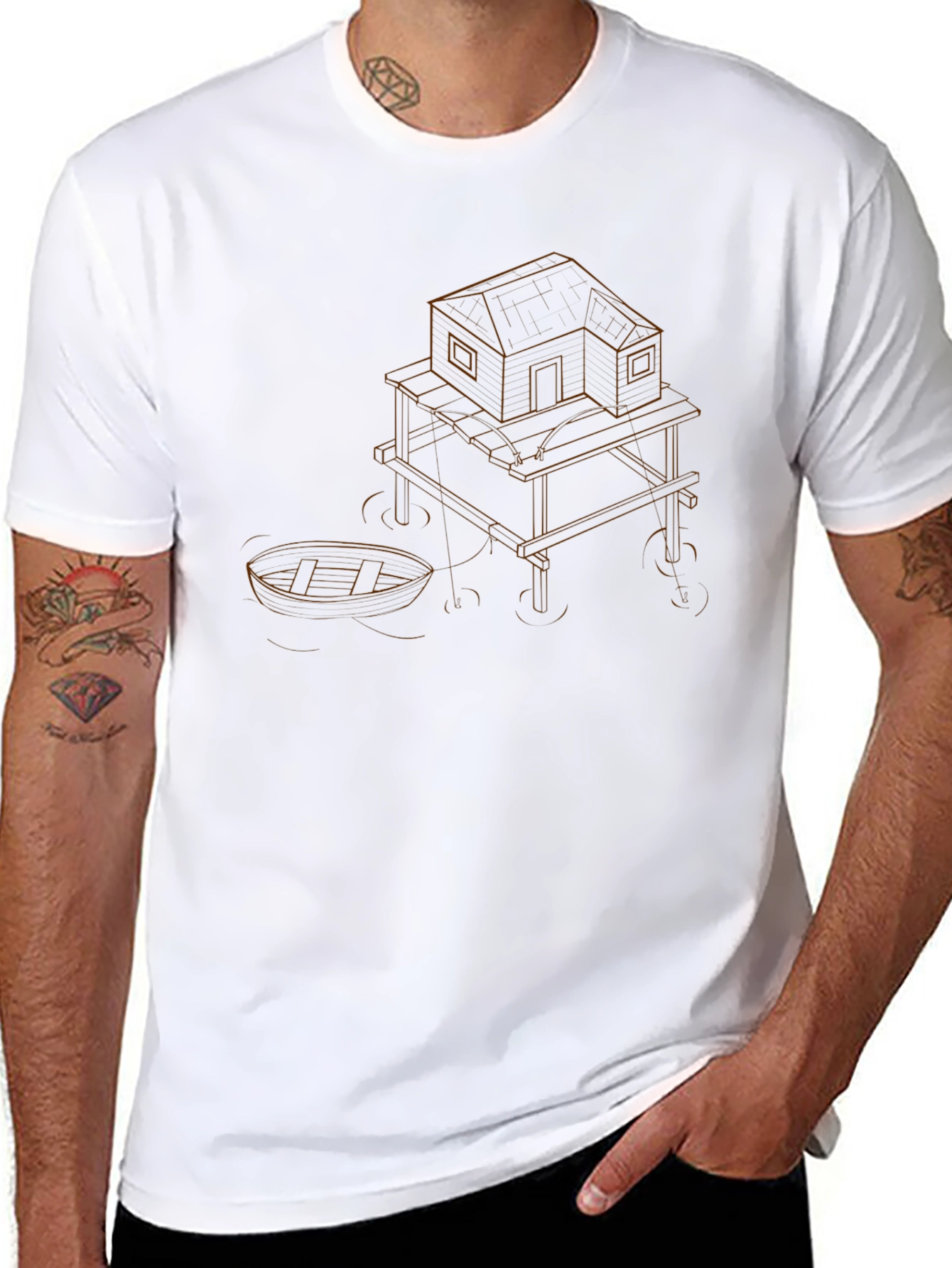 Unique Graphic Tee - Boat House