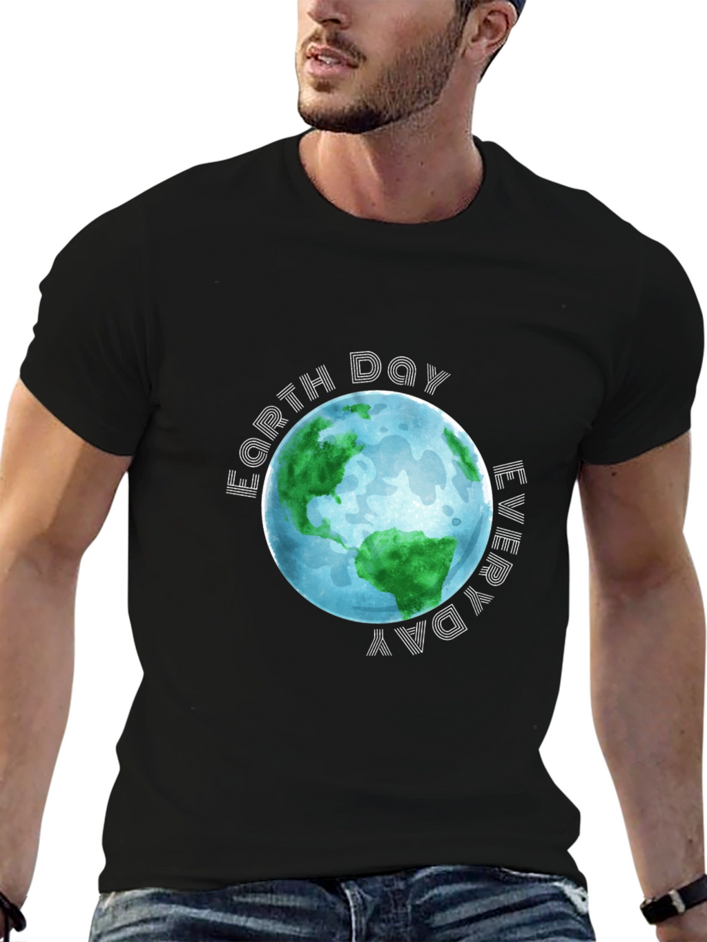 Earth Day Everyday Black Graphic T-Shirt